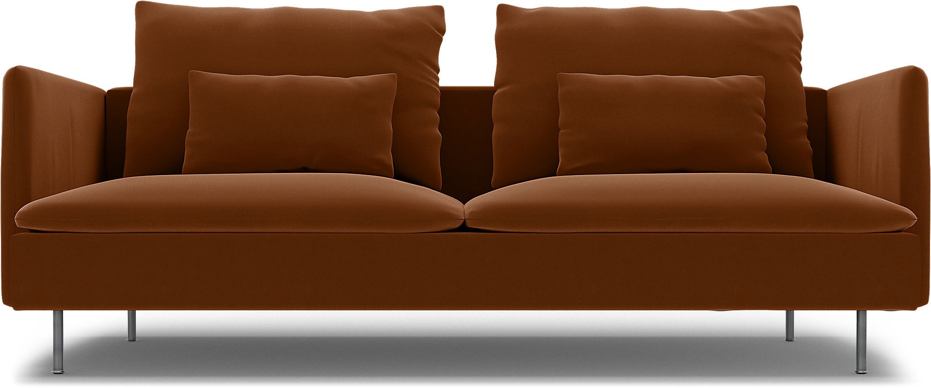 IKEA - Söderhamn 3 Seater Sofa Cover, Cinnamon, Velvet - Bemz