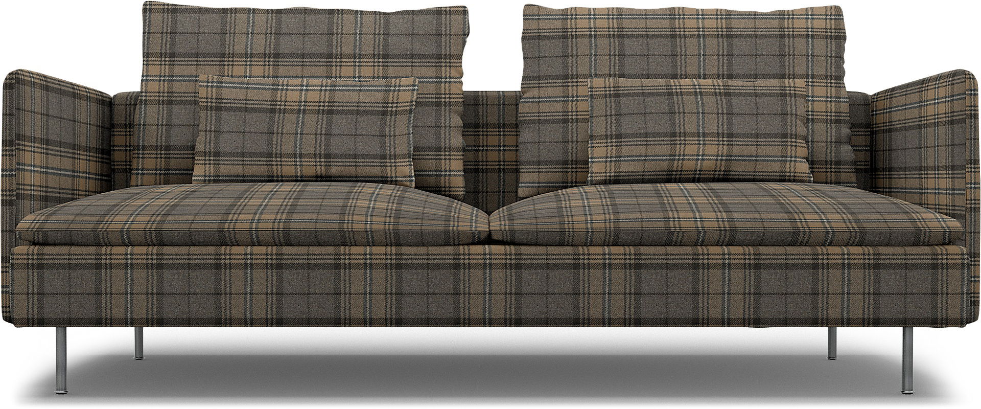 IKEA - Söderhamn 3 Seater Sofa Cover, Bark Brown, Wool - Bemz