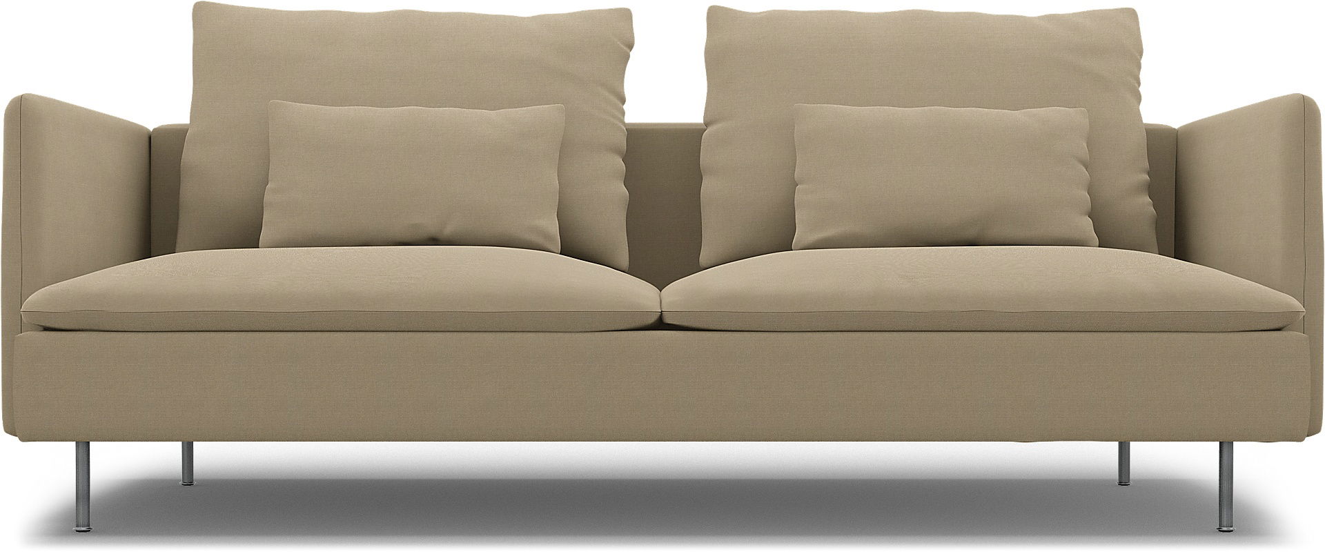 IKEA - Söderhamn 3 Seater Sofa Cover, Tan, Linen - Bemz
