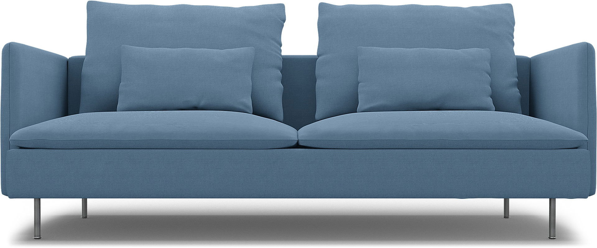 IKEA - Söderhamn 3 Seater Sofa Cover, Vintage Blue, Linen - Bemz