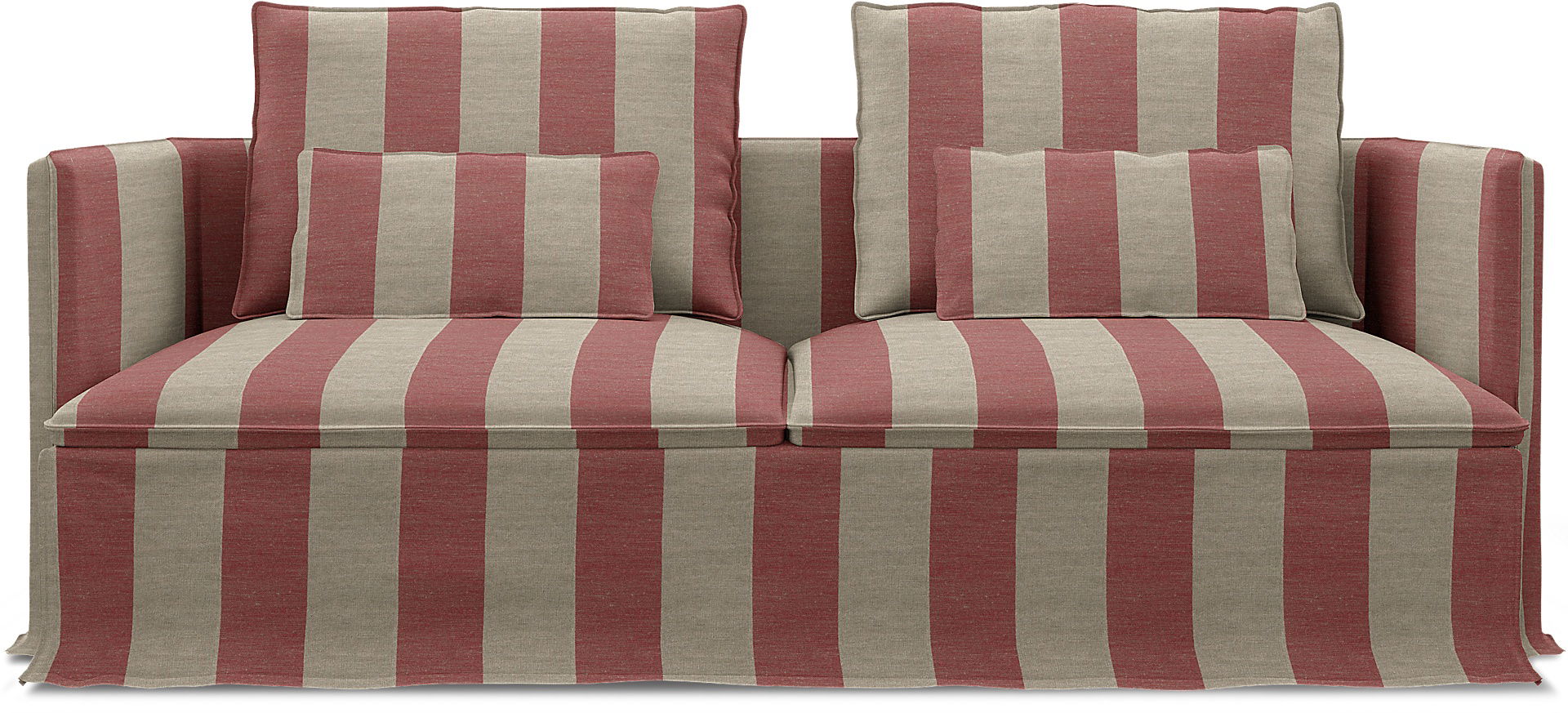 IKEA - Söderhamn 3 Seater Sofa Cover, Soft Red, Linen - Bemz