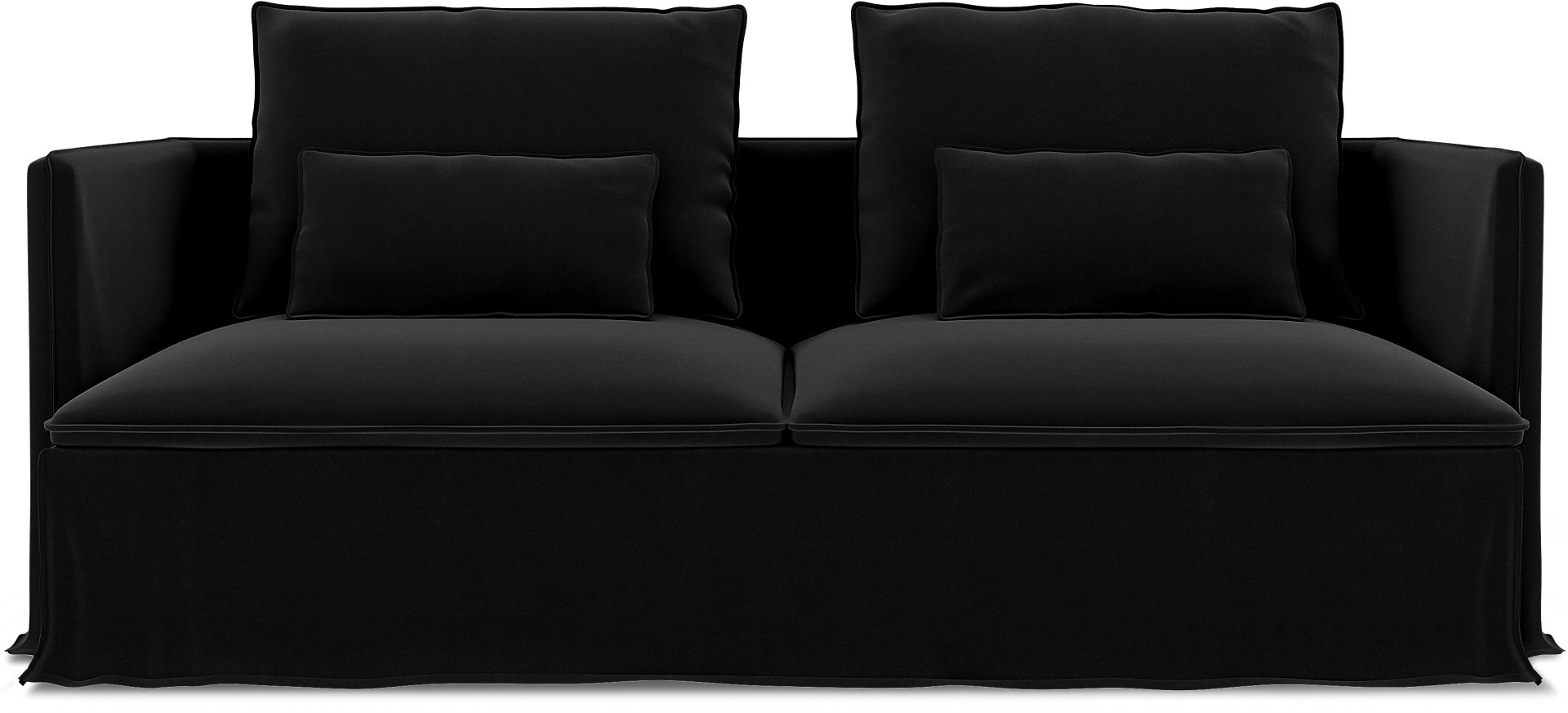 IKEA - Soderhamn 3 Seater Sofa Cover, Black, Velvet - Bemz