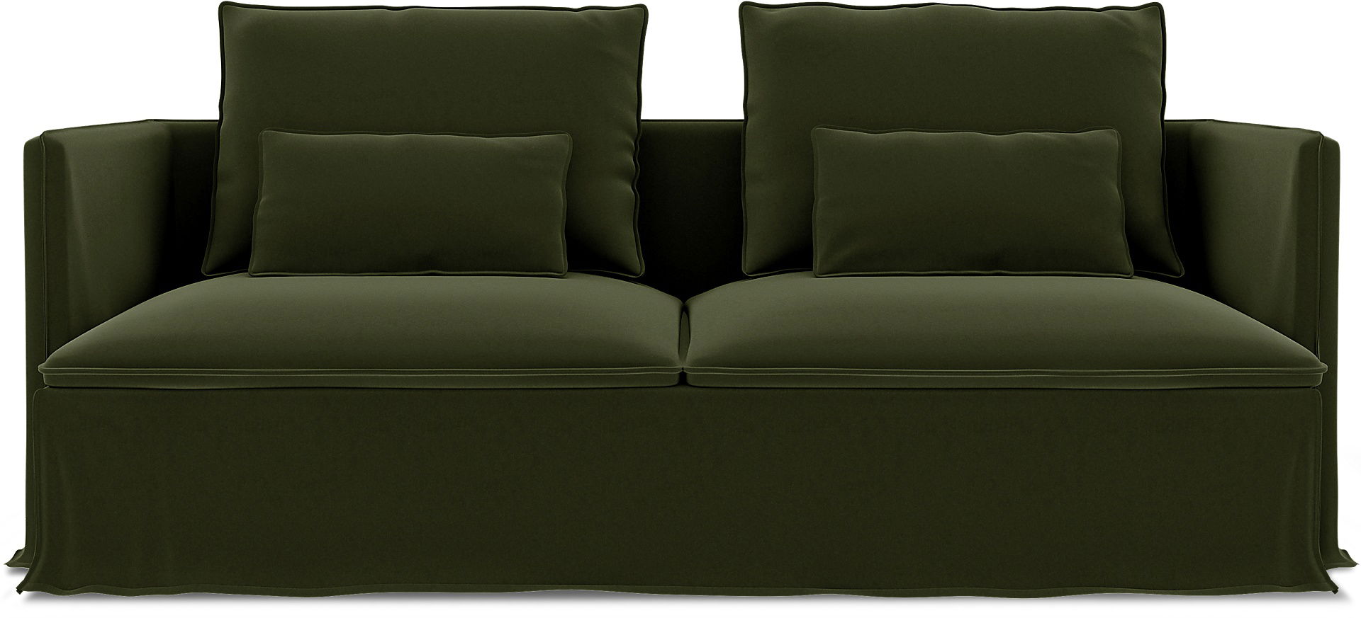IKEA - Söderhamn 3 Seater Sofa Cover, Moss, Velvet - Bemz