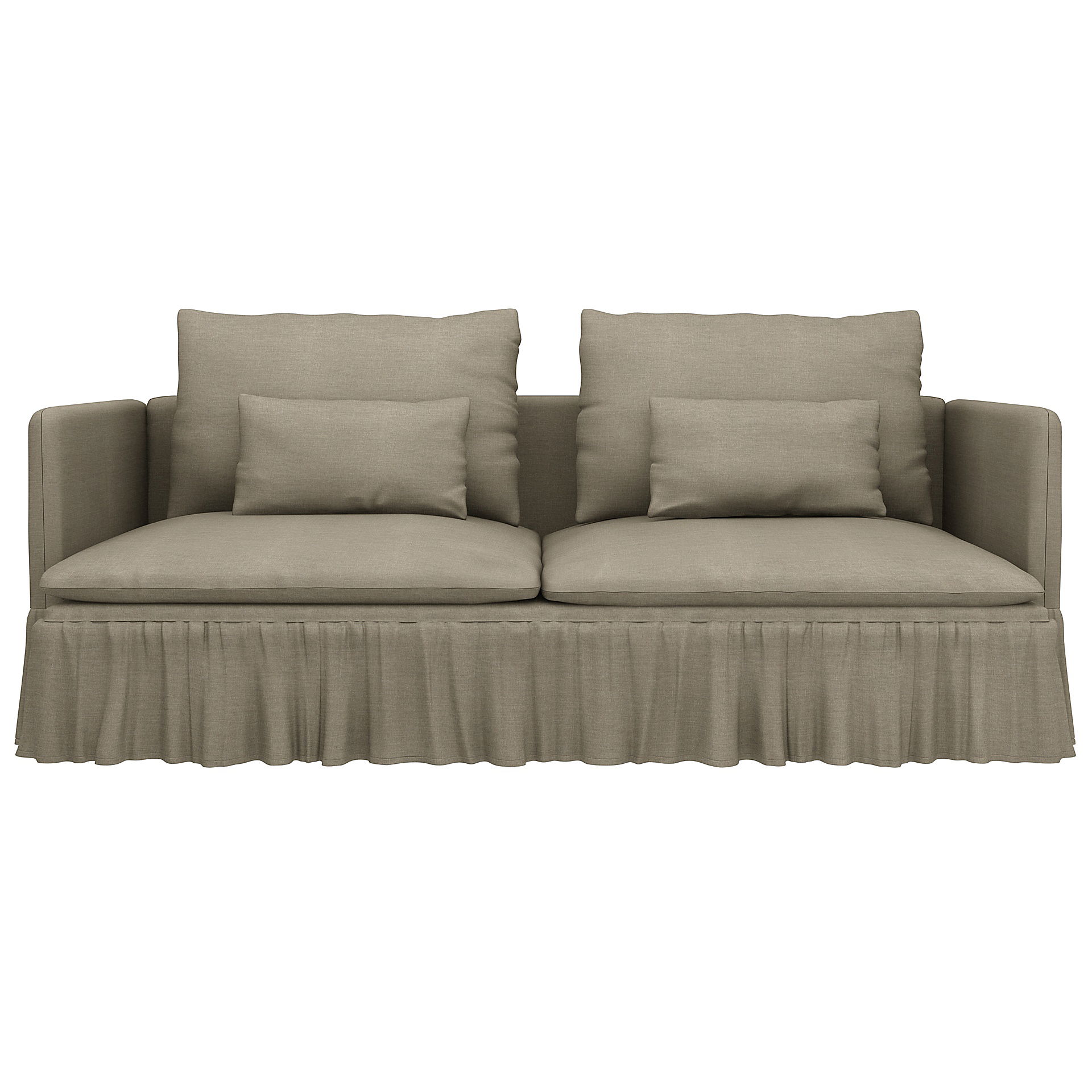 IKEA - Överdrag till Söderhamn 3-sitssoffa med armstöd, Natural, Linne - Bemz
