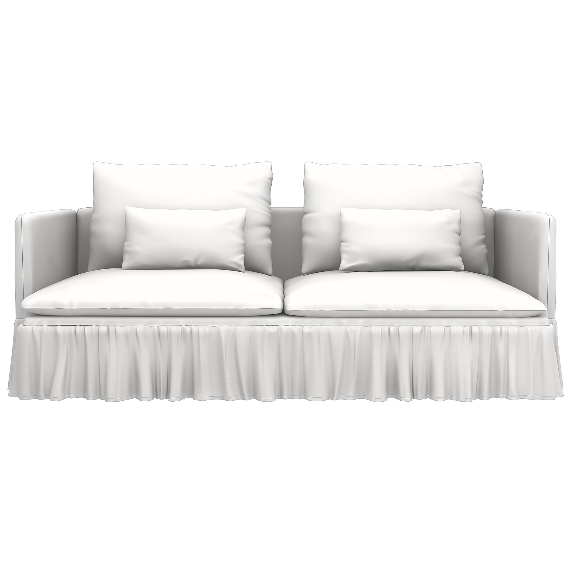 IKEA - Soderhamn 3 seater sofa with armrests cover, Absolute White, Cotton - Bemz