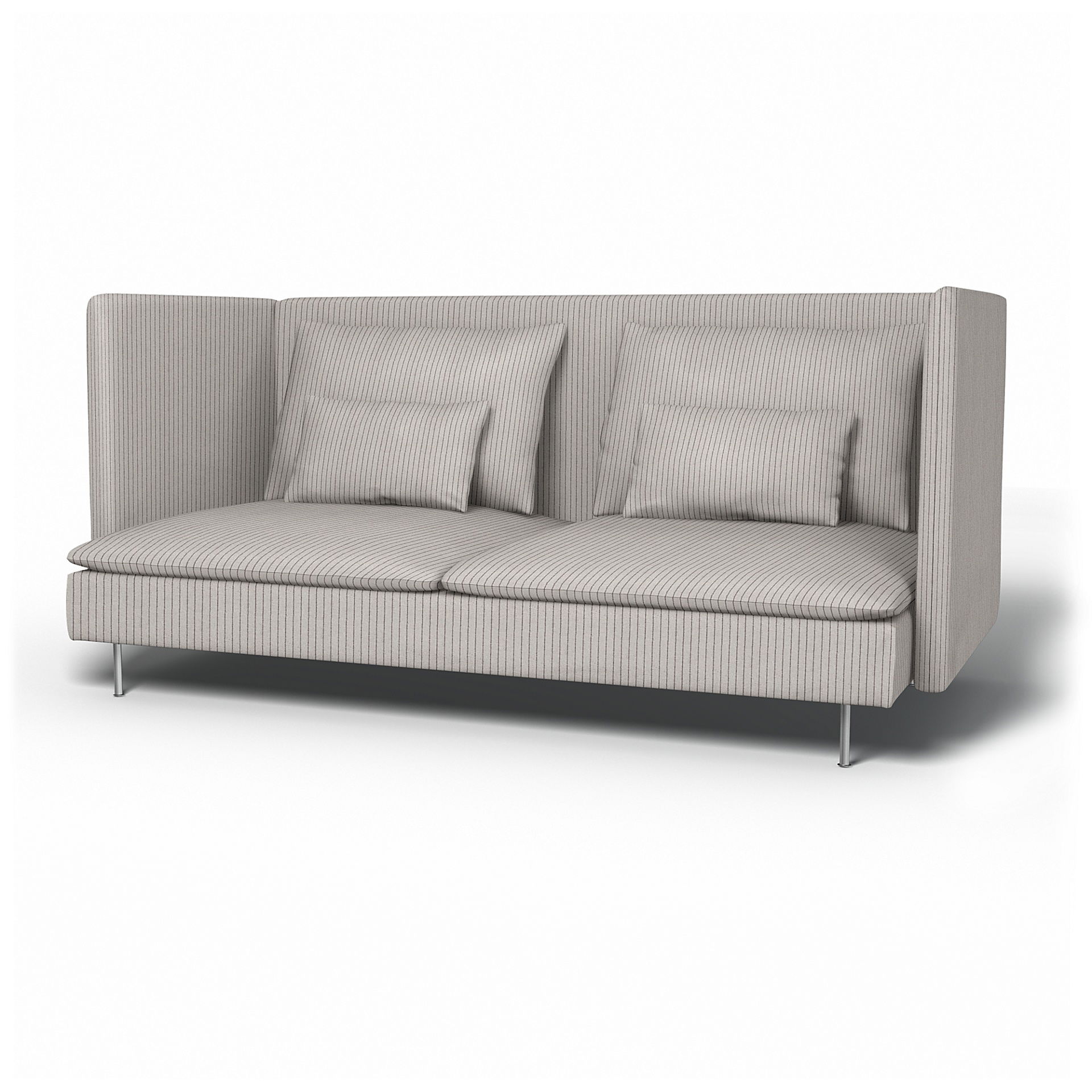 IKEA - Söderhamn 3 Seater Sofa Cover with High Back, Silver Grey, Cotton - Bemz
