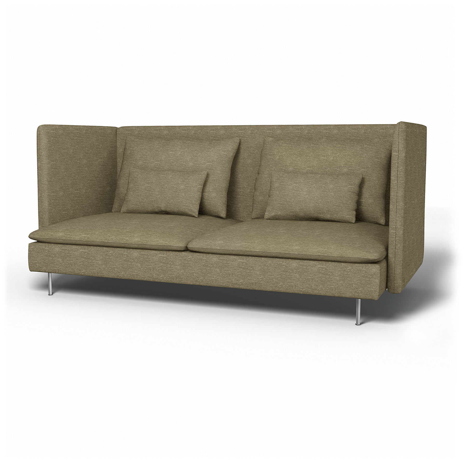 IKEA - Söderhamn 3 Seater Sofa Cover with High Back, Beige, Velvet - Bemz