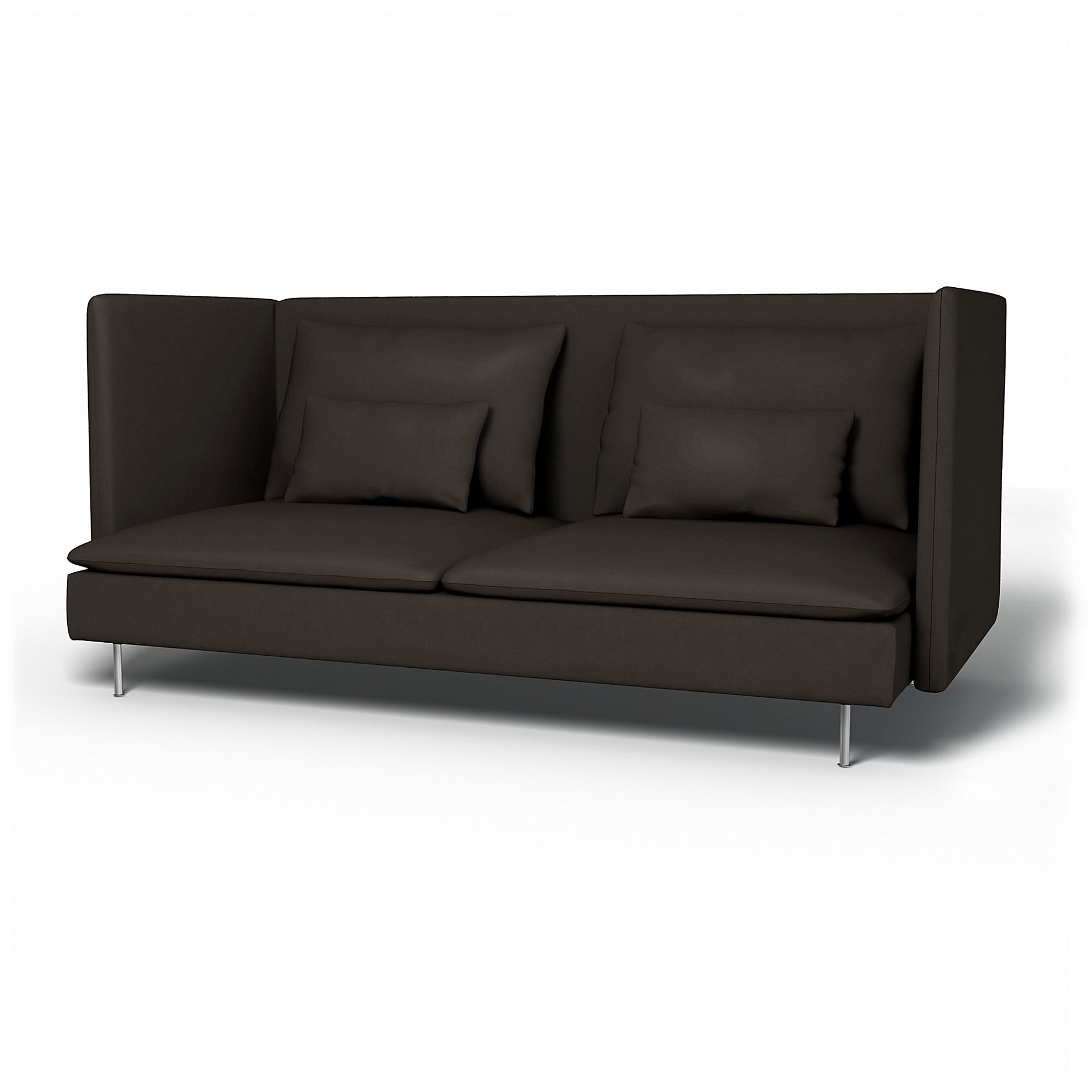 IKEA - Söderhamn 3 Seater Sofa Cover with High Back, Licorice, Velvet - Bemz