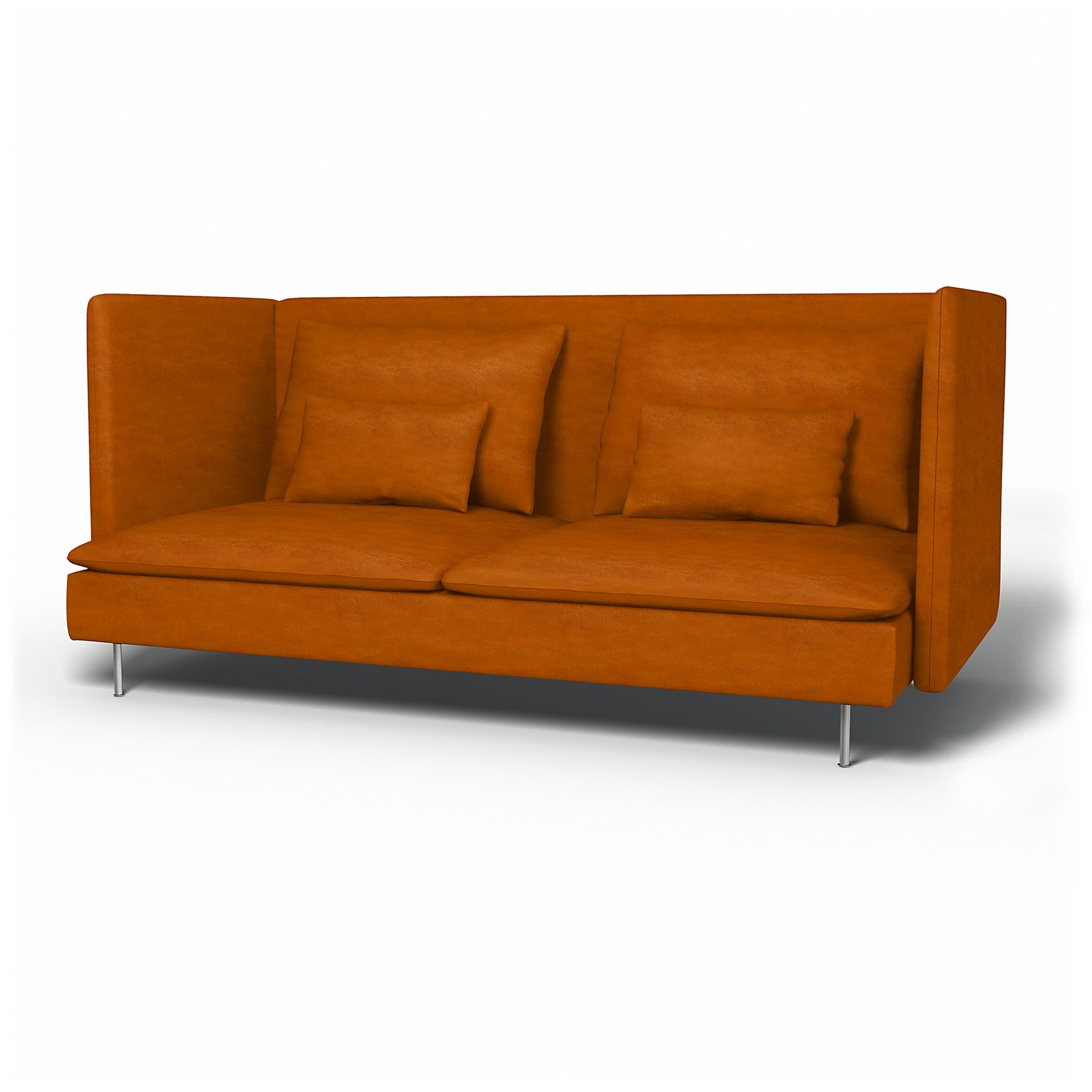IKEA - Soderhamn 3 Seater Sofa Cover with High Back, Cognac, Velvet - Bemz