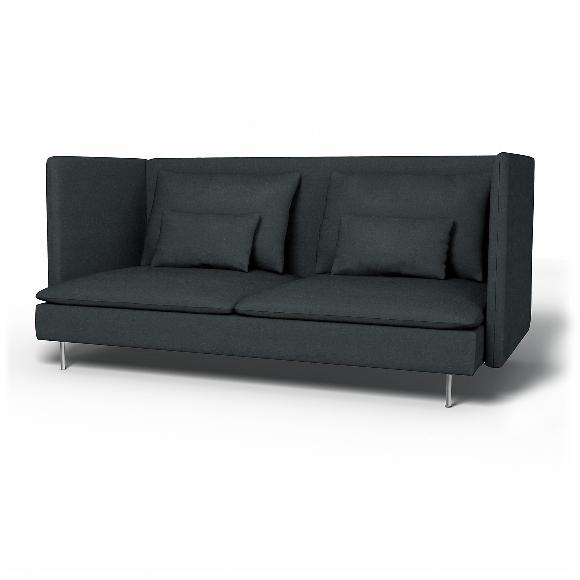 IKEA - Soderhamn 3 Seater Sofa Cover with High Back, Graphite Grey, Linen - Bemz