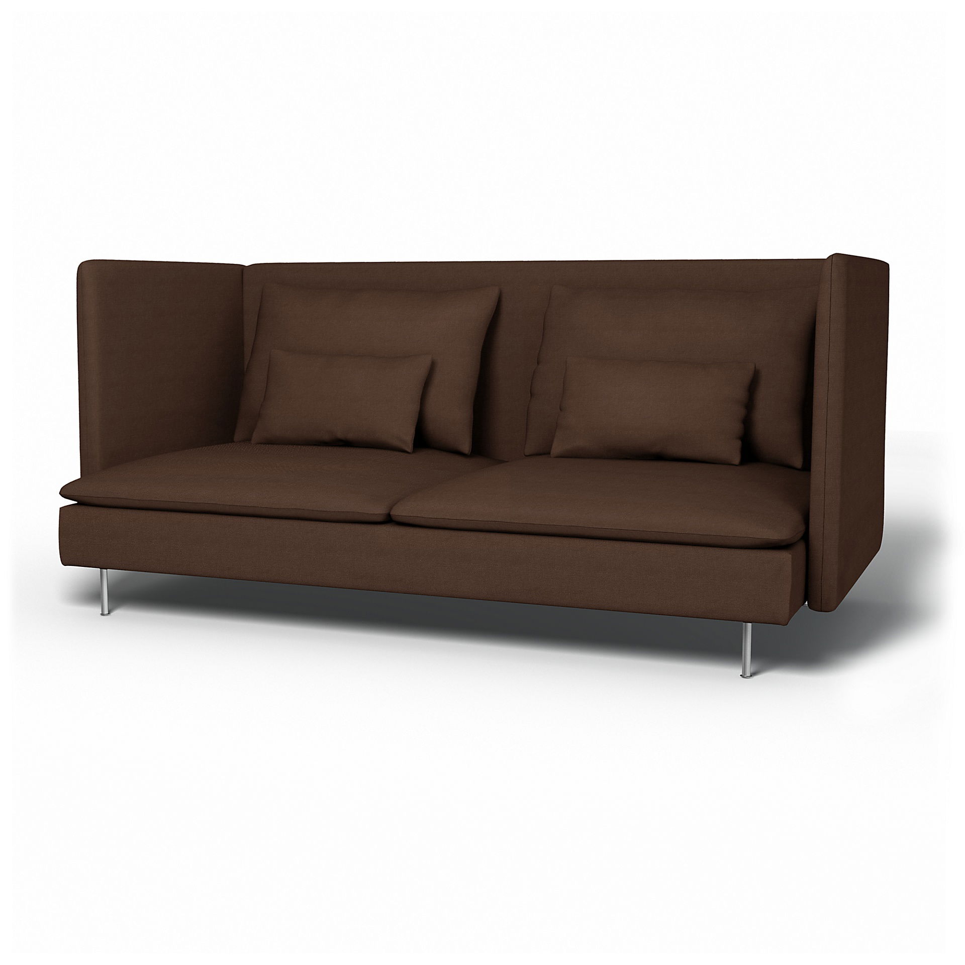 IKEA - Söderhamn 3 Seater Sofa Cover with High Back, Chocolate, Linen - Bemz