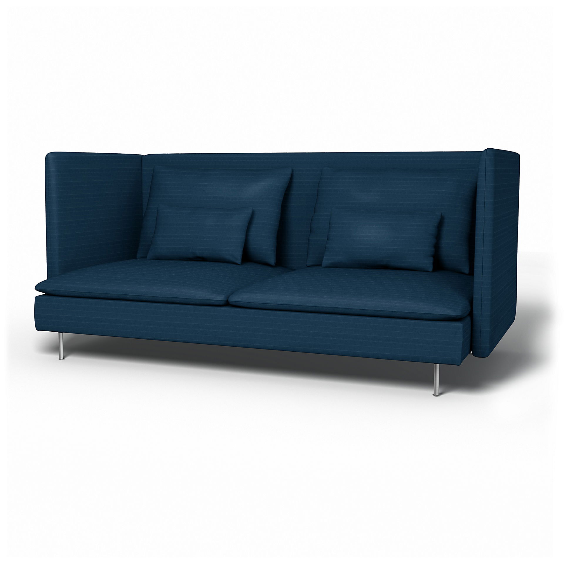 IKEA - Söderhamn 3 Seater Sofa Cover with High Back, Denim Blue, Velvet - Bemz