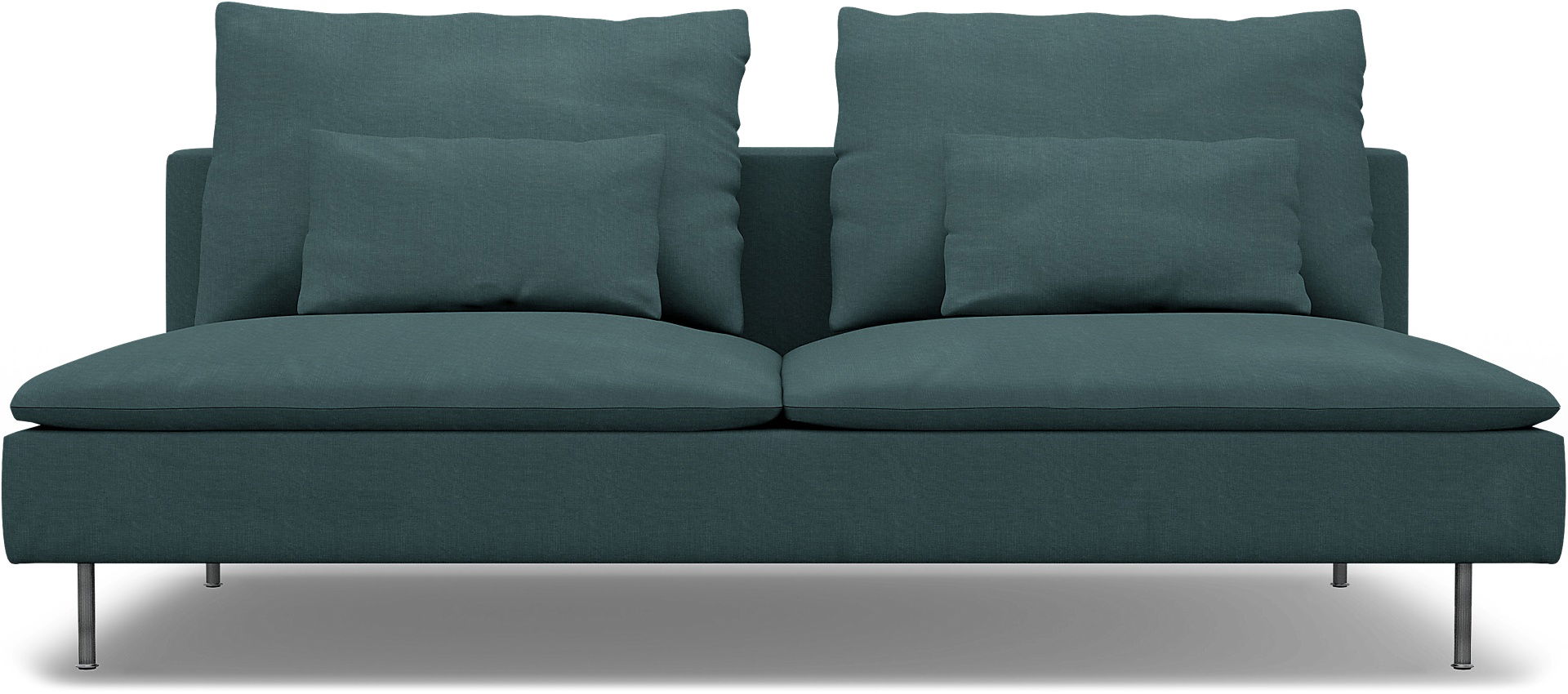 IKEA - Söderhamn Sofa Bed Section Cover, Slate Blue, Linen - Bemz