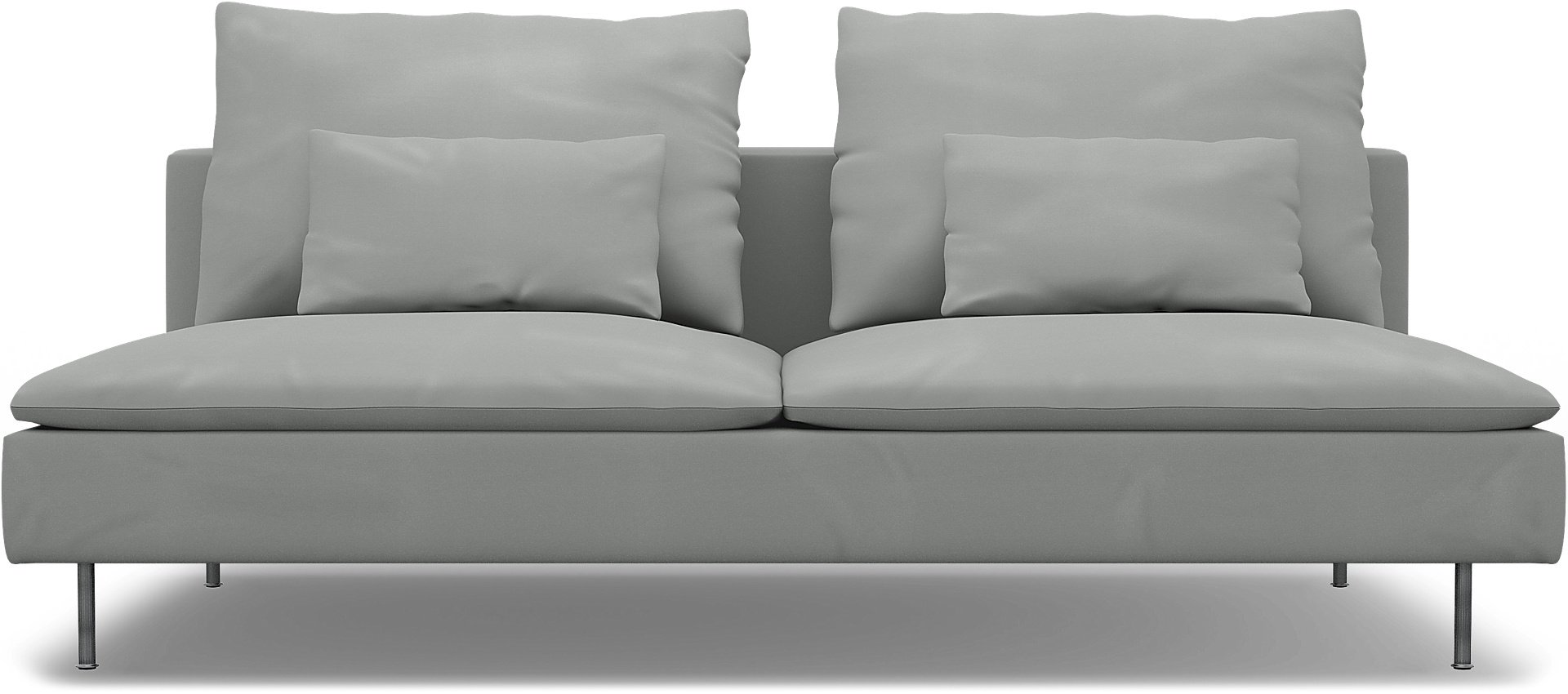 IKEA - Soderhamn Sofa Bed Section Cover, Silver Grey, Cotton - Bemz