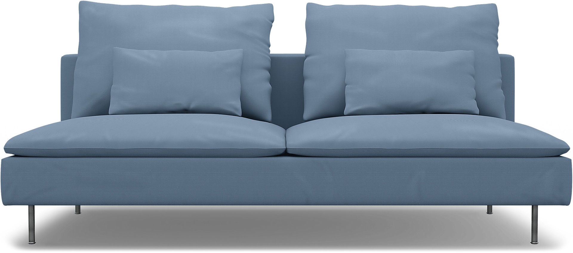 IKEA - Söderhamn Sofa Bed Section Cover, Dusty Blue, Cotton - Bemz