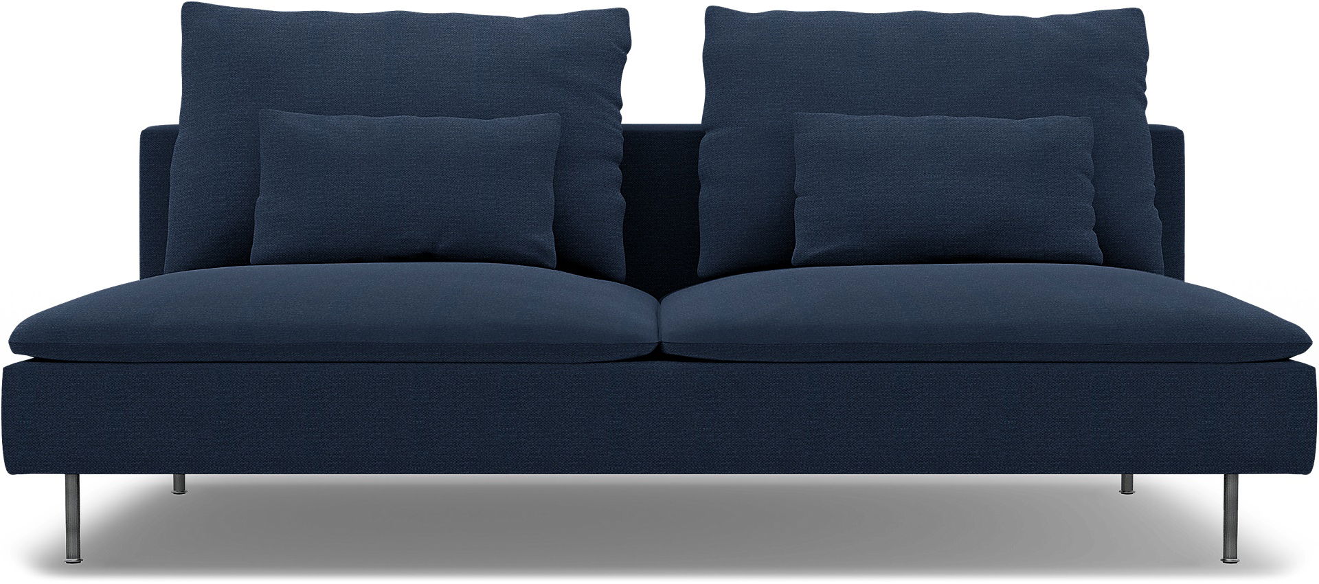 IKEA - Söderhamn Sofa Bed Section Cover, Navy Blue, Linen - Bemz