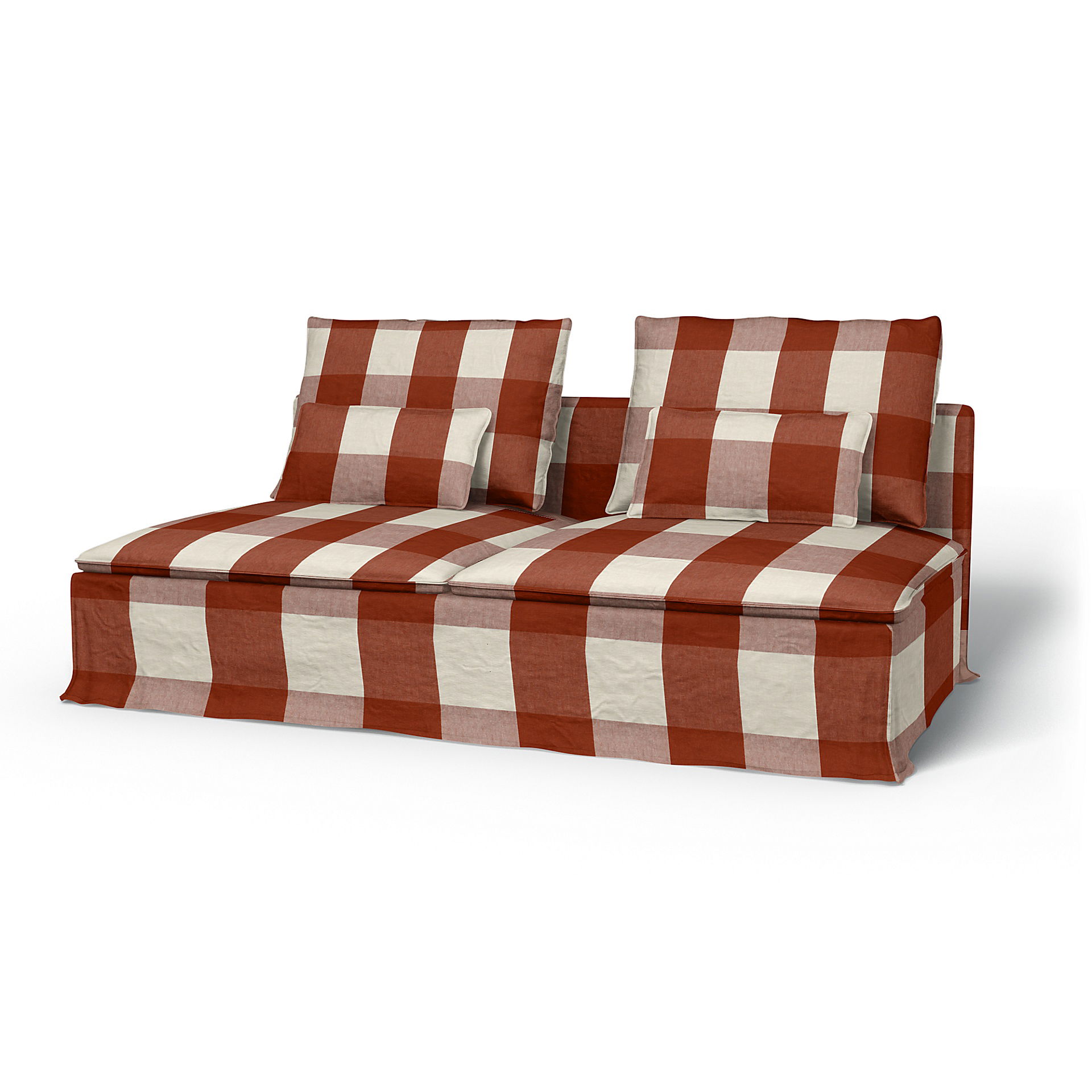 IKEA - Söderhamn Sofa Bed Section Cover, Terracotta, Linen - Bemz