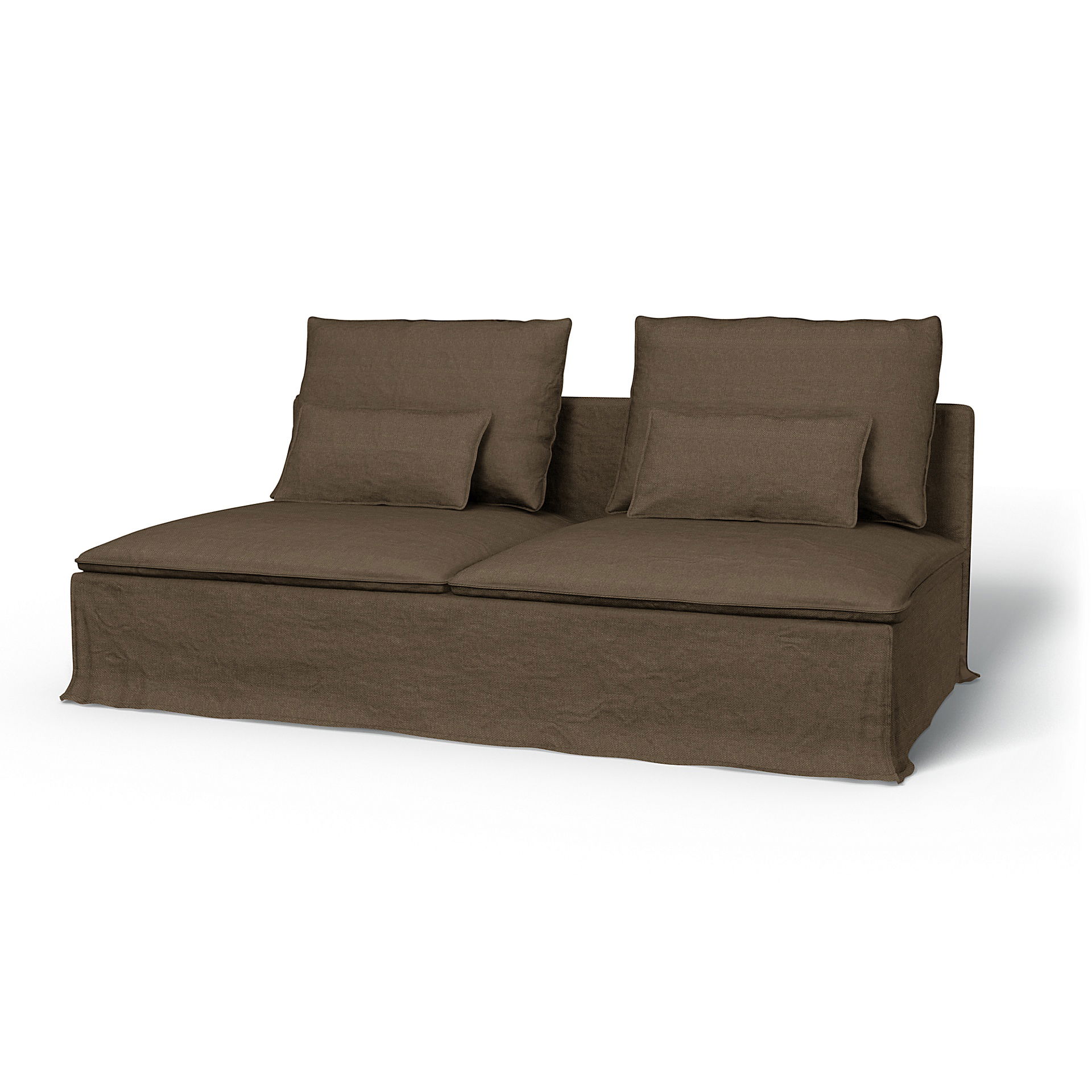 IKEA - Söderhamn Sofa Bed Section Cover, Dark Taupe, Bouclé & Texture - Bemz
