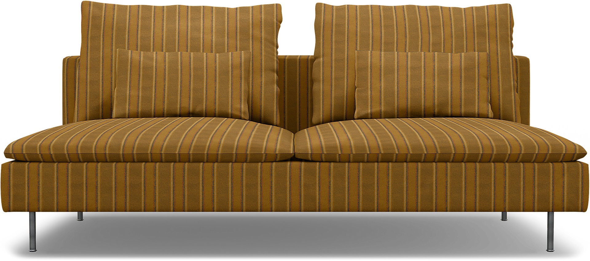 IKEA - Söderhamn 3 Seater Section Cover, Mustard Stripe, Cotton - Bemz