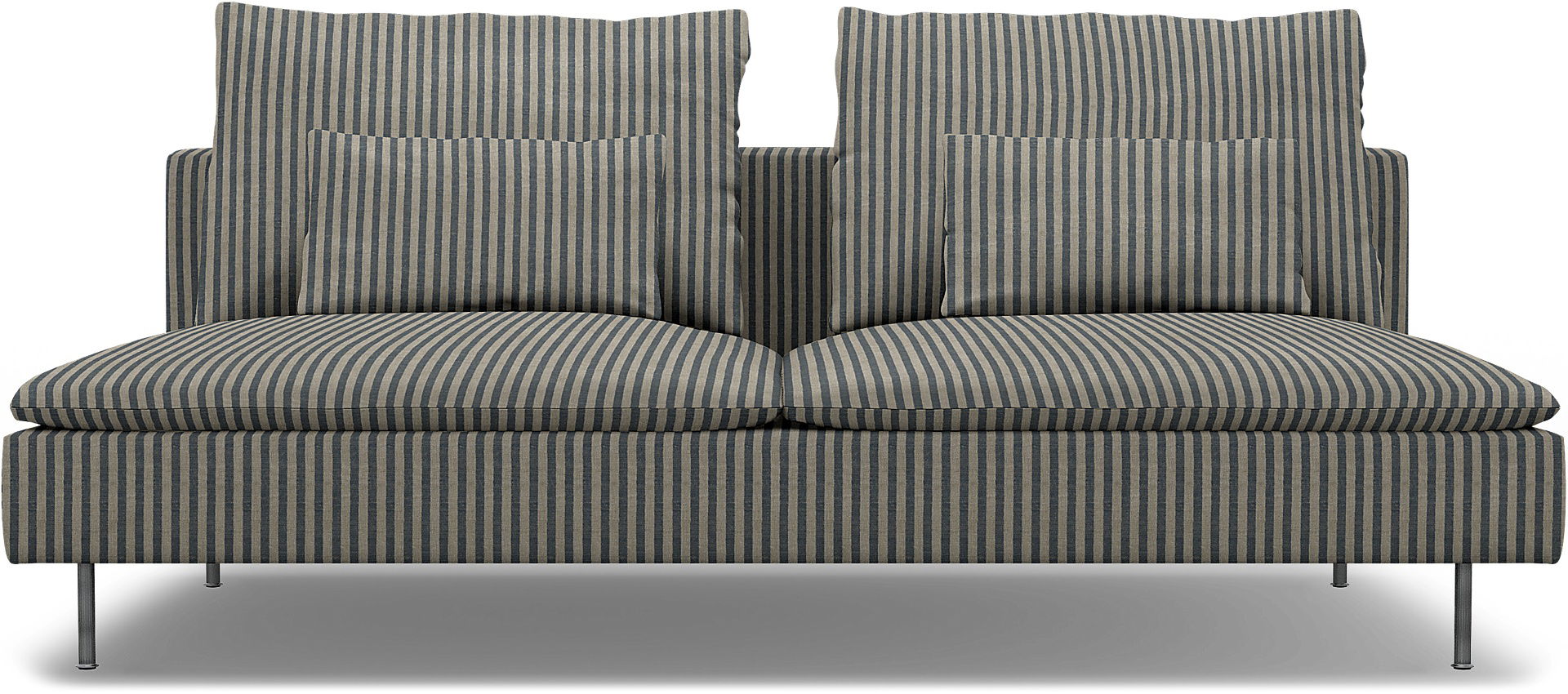 IKEA - Söderhamn 3 Seater Section Cover, Dark Blue / Natural, Linen - Bemz