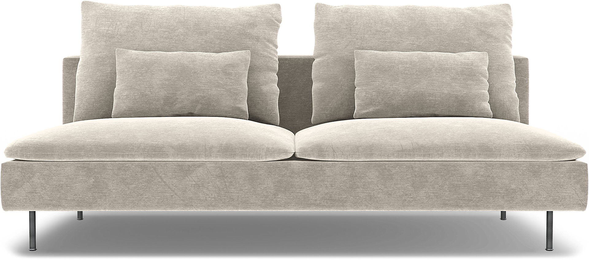 IKEA - Söderhamn 3 Seater Section Cover, Natural White, Velvet - Bemz
