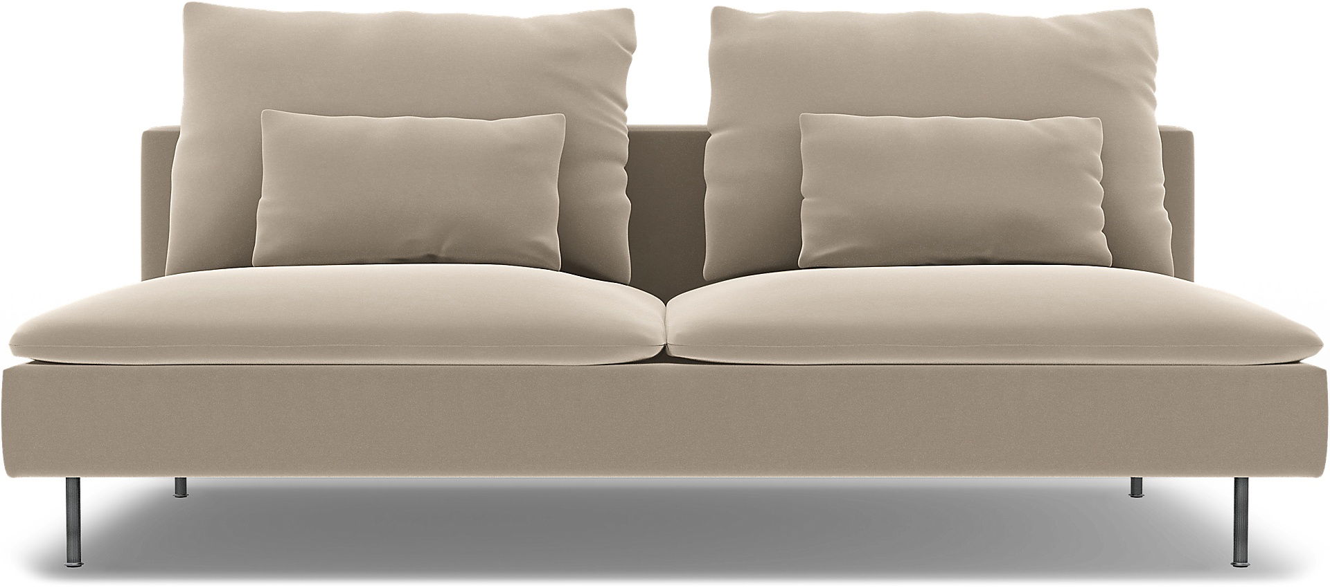IKEA - Söderhamn 3 Seater Section Cover, Feather, Velvet - Bemz