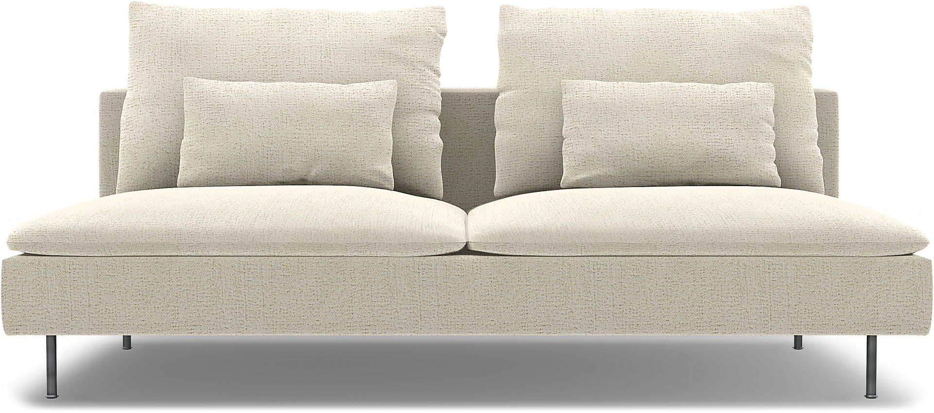 IKEA - Söderhamn 3 Seater Section Cover, Ecru, Bouclé & Texture - Bemz