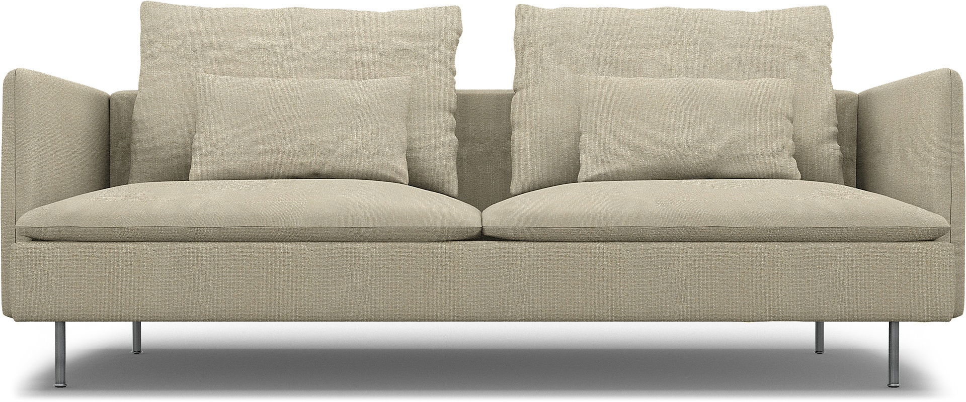 IKEA - Söderhamn Sofa Bed Cover, Cream, Bouclé & Texture - Bemz