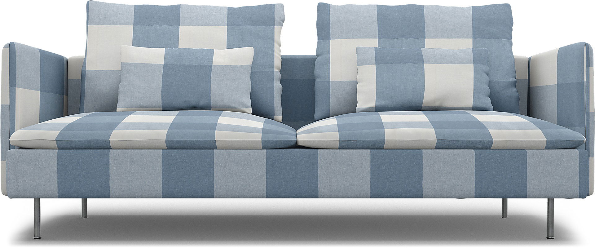 IKEA - Söderhamn Sofa Bed Cover, Sky Blue, Linen - Bemz