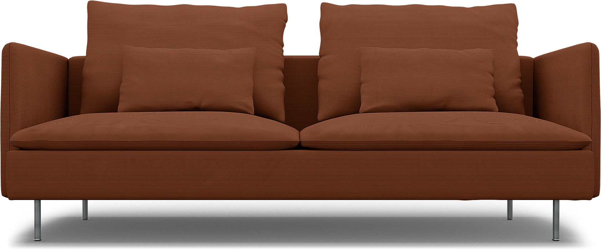 IKEA - Söderhamn Sofa Bed Cover, Rustic Rouge, Corduroy - Bemz