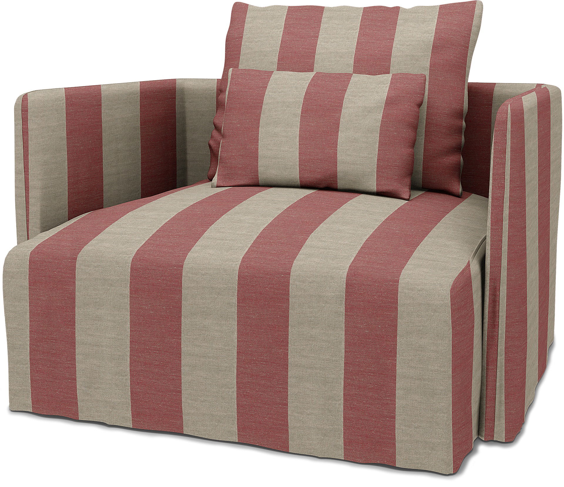 IKEA - Söderhamn Armchair Cover, Soft Red, Linen - Bemz