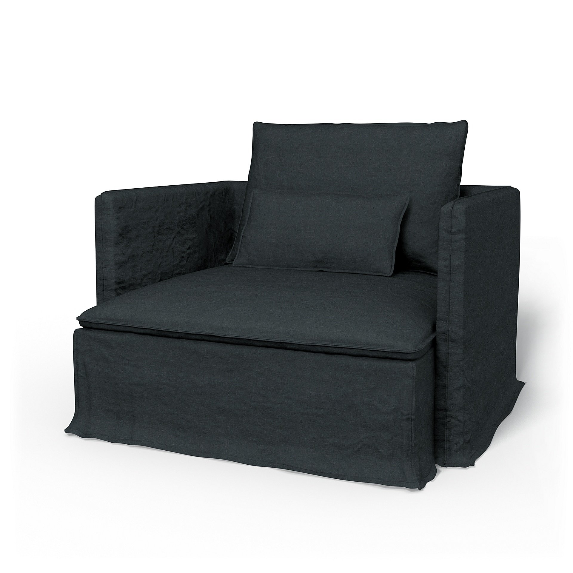 IKEA - Soderhamn Armchair Cover, Graphite Grey, Linen - Bemz