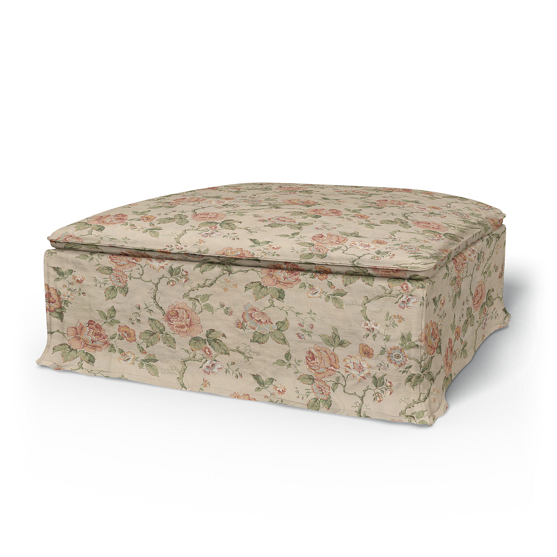 IKEA - Söderhamn Footstool Cover, Rosenträd Light, BEMZ x BORÅSTAPETER COLLECTION - Bemz