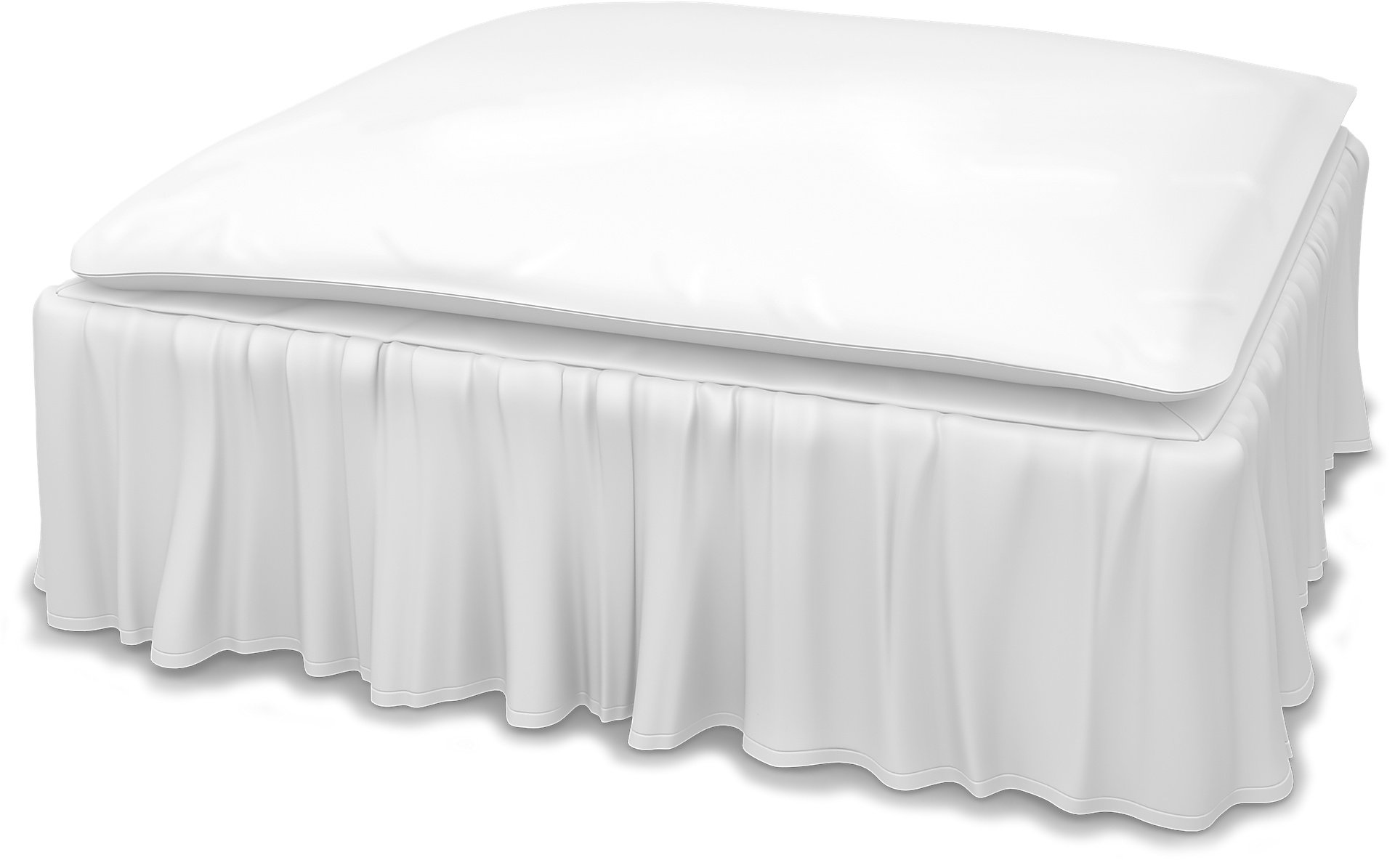 IKEA - Soderhamn Footstool Cover, Absolute White, Linen - Bemz