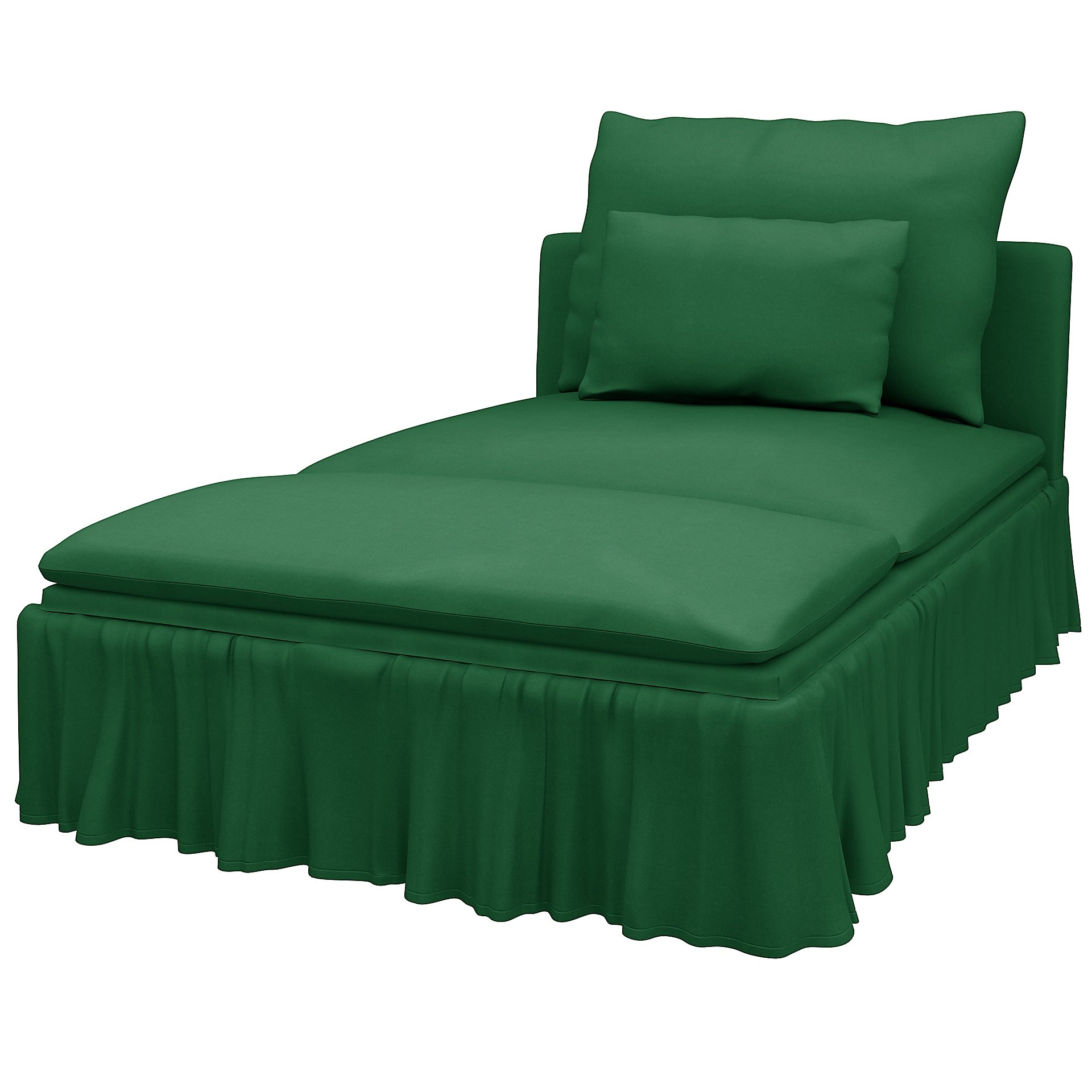 IKEA - Soderhamn chaise longue Maximalist Fit, Abundant Green, Velvet - Bemz