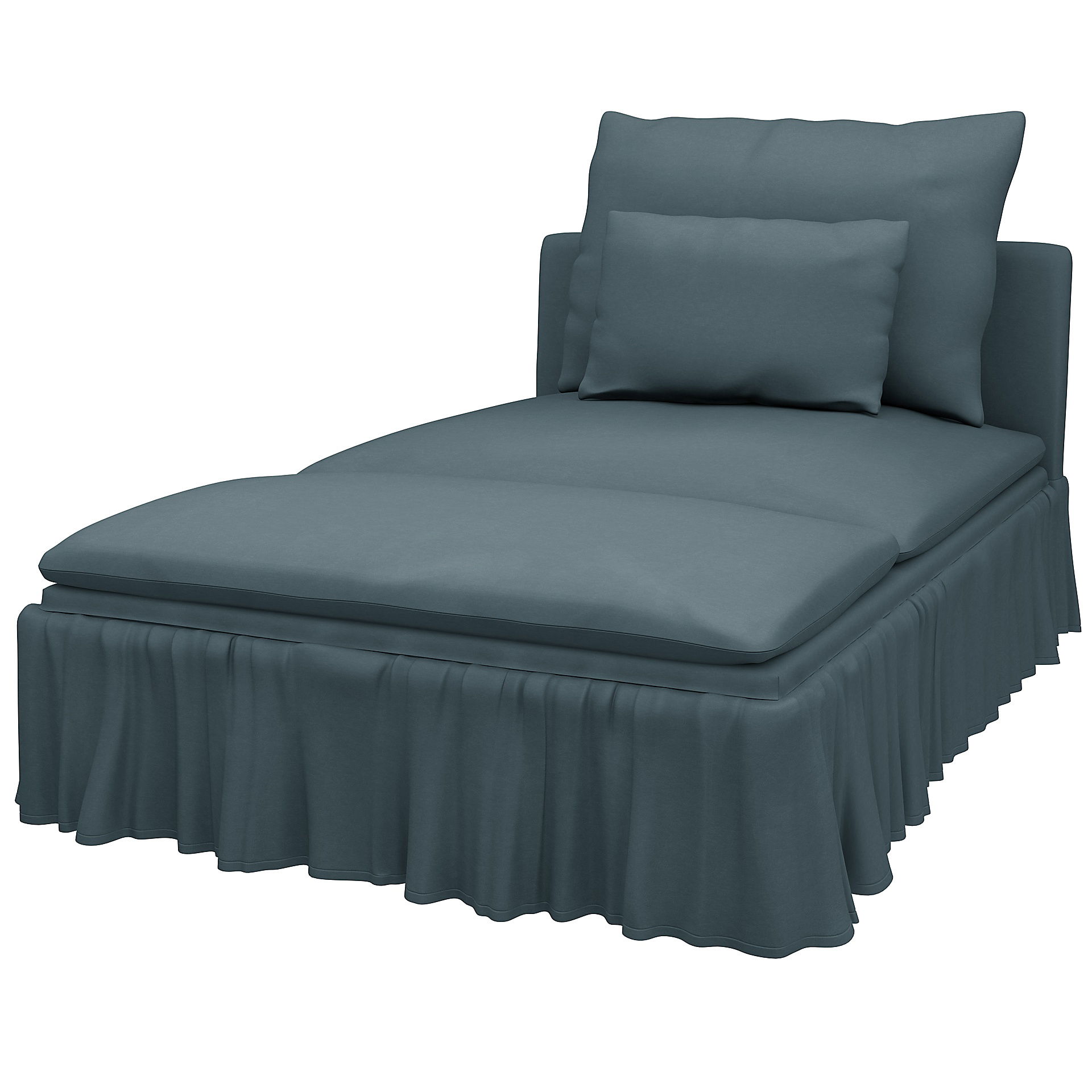IKEA - Söderhamn chaise longue Maximalist Fit, Duck Egg, Velvet - Bemz