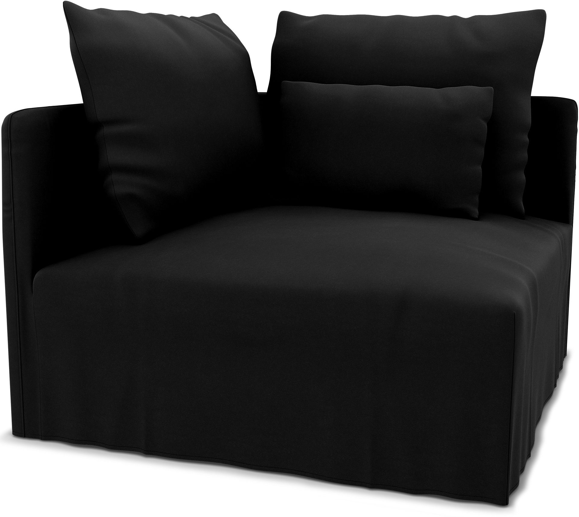 IKEA - SÖDERHAMN CORNER SECTION COVER (left), Black, Velvet - Bemz