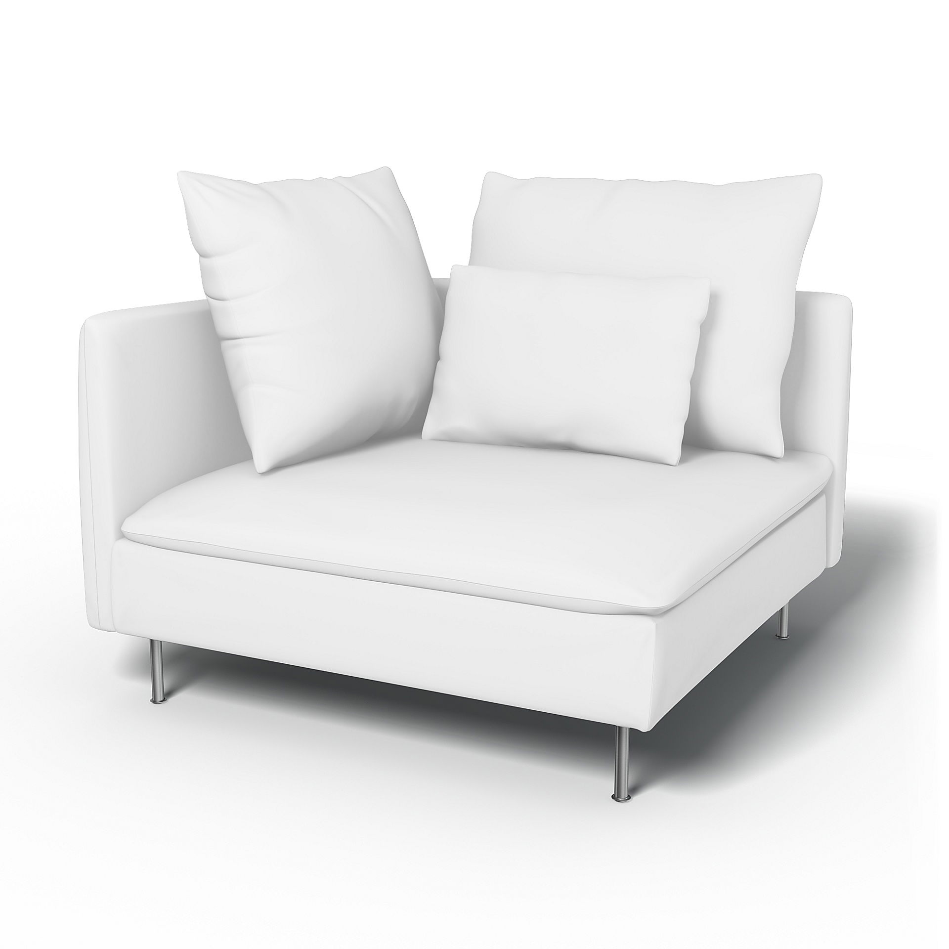 IKEA - Överdrag till Söderhamn hörnsektion, Absolute White, Linne - Bemz
