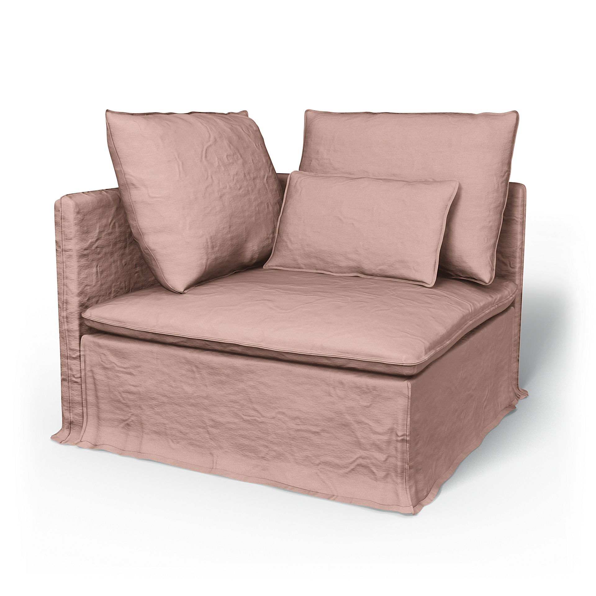 IKEA - Söderhamn Corner Section Cover, Blush, Linen - Bemz