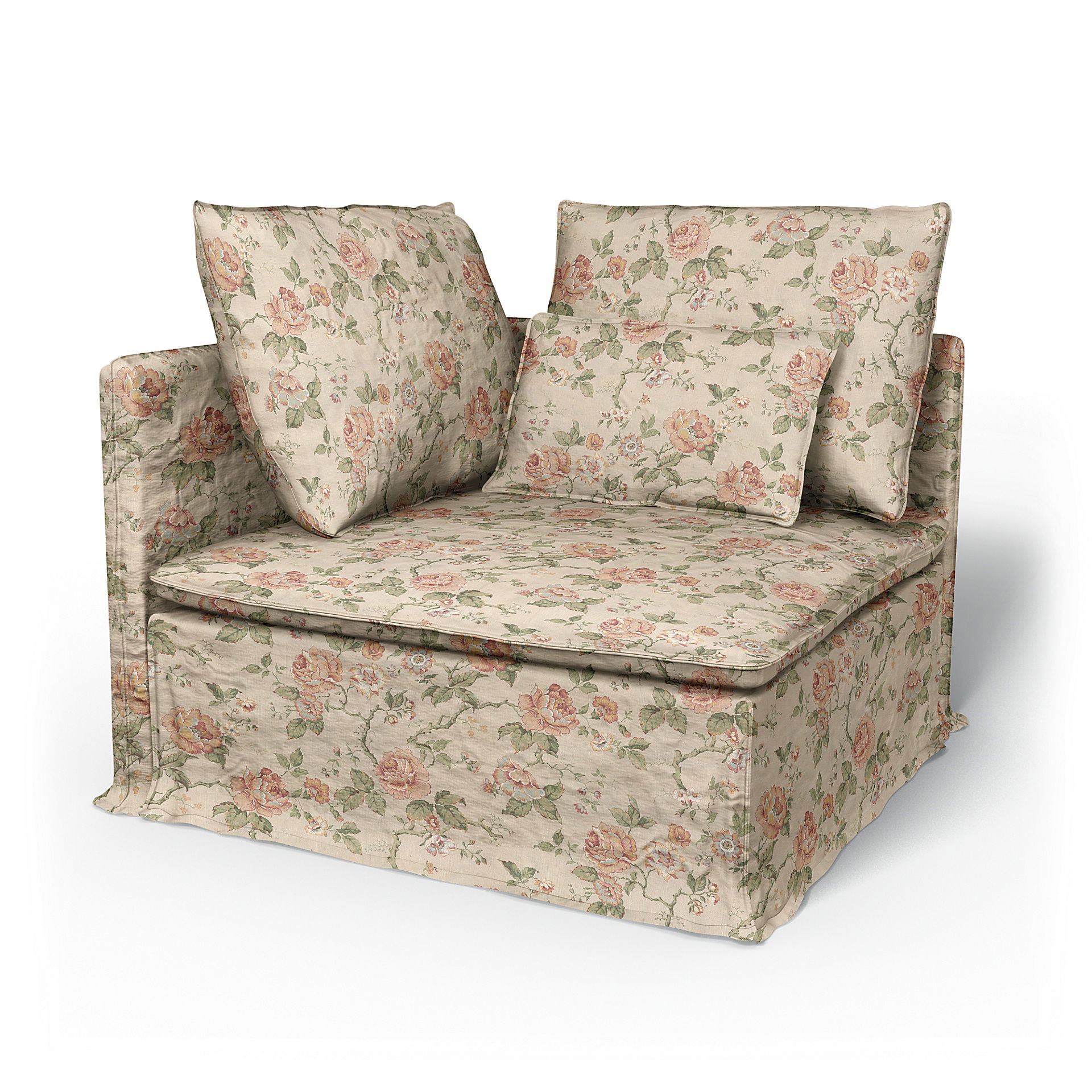 IKEA - Söderhamn Corner Section Cover, Rosenträd Light, BEMZ x BORÅSTAPETER COLLECTION - Bemz