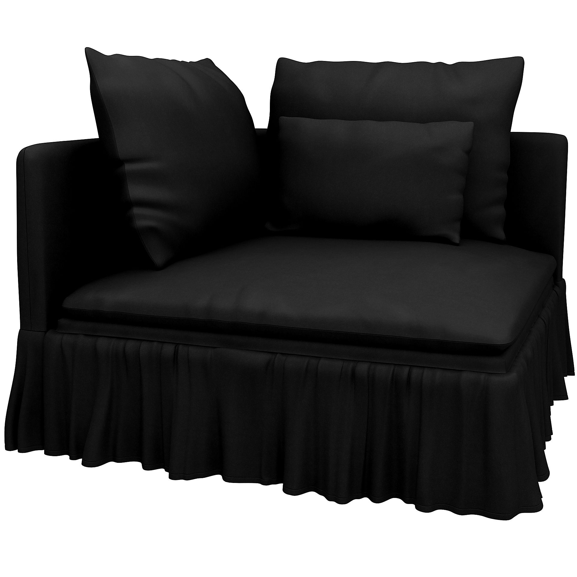 IKEA - Housse de module d'angle Söderhamn Maximal Fit, Black, Velours - Bemz
