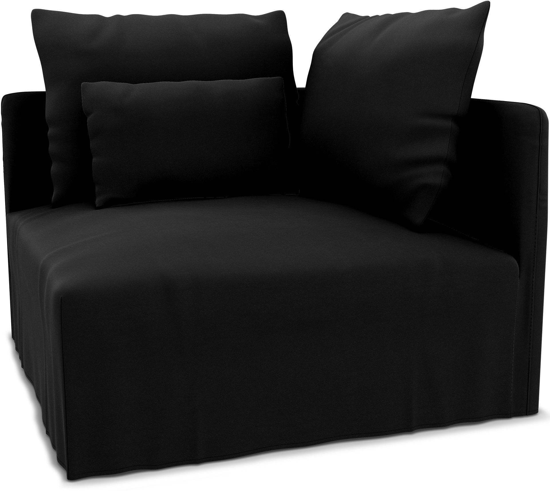 IKEA - SÖDERHAMN CORNER SECTION COVER (right), Black, Velvet - Bemz