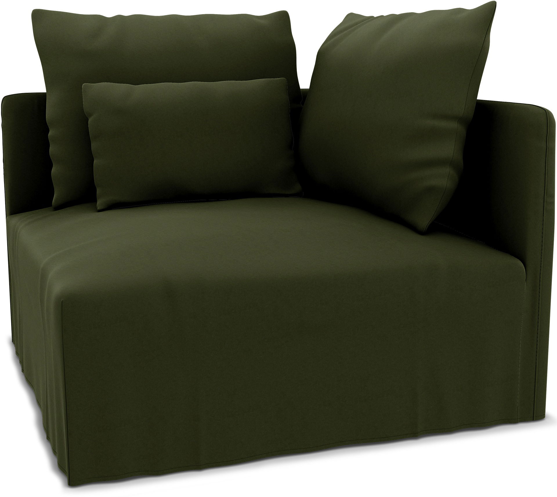 IKEA - SÖDERHAMN CORNER SECTION COVER (right), Moss, Velvet - Bemz