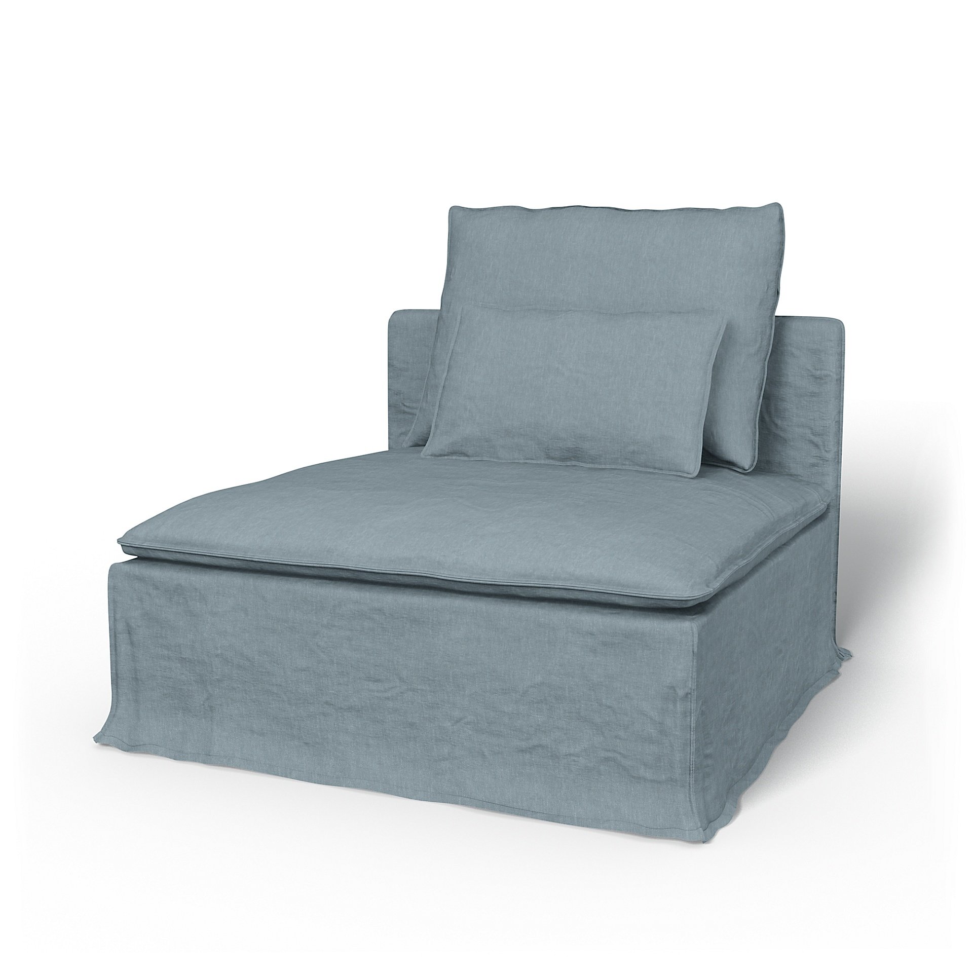 IKEA - Soderhamn 1 Seat Section Cover, Dusty Blue, Linen - Bemz