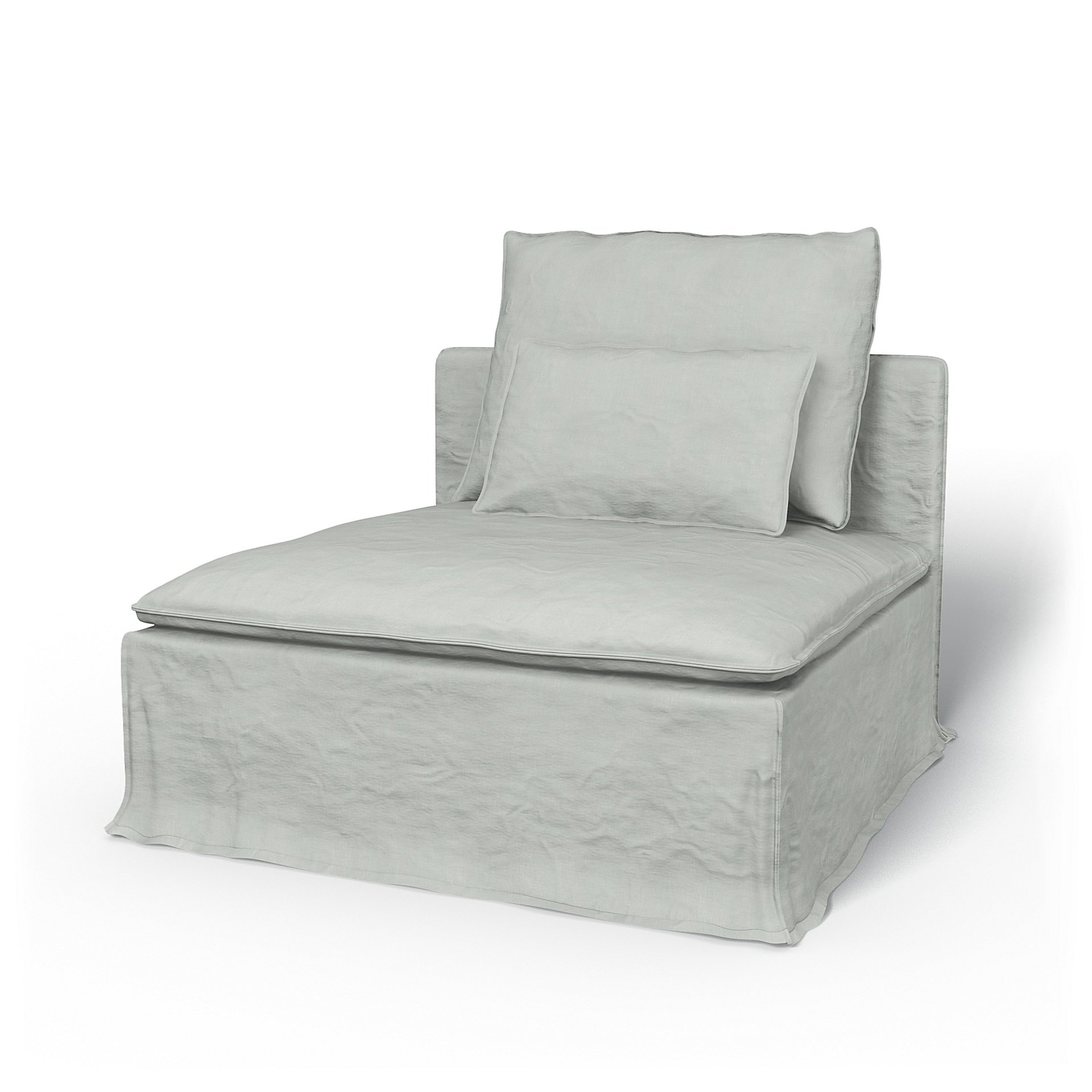 IKEA - Soderhamn 1 Seat Section Cover, Silver Grey, Linen - Bemz
