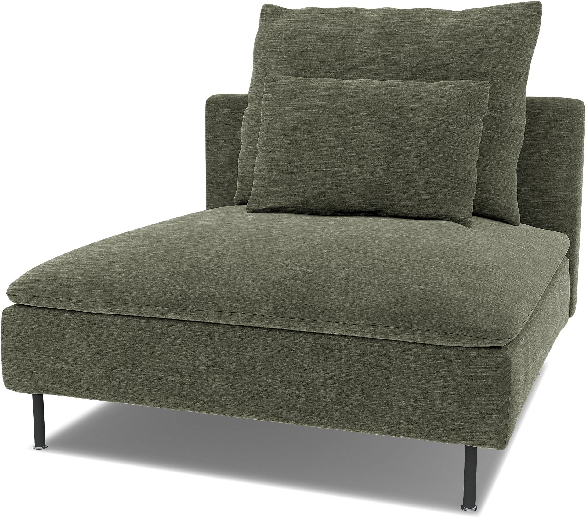 Extra överdragsdel för ryggstöd till Söderhamn 1-sittssektion, Green Grey, Sammet - Bemz