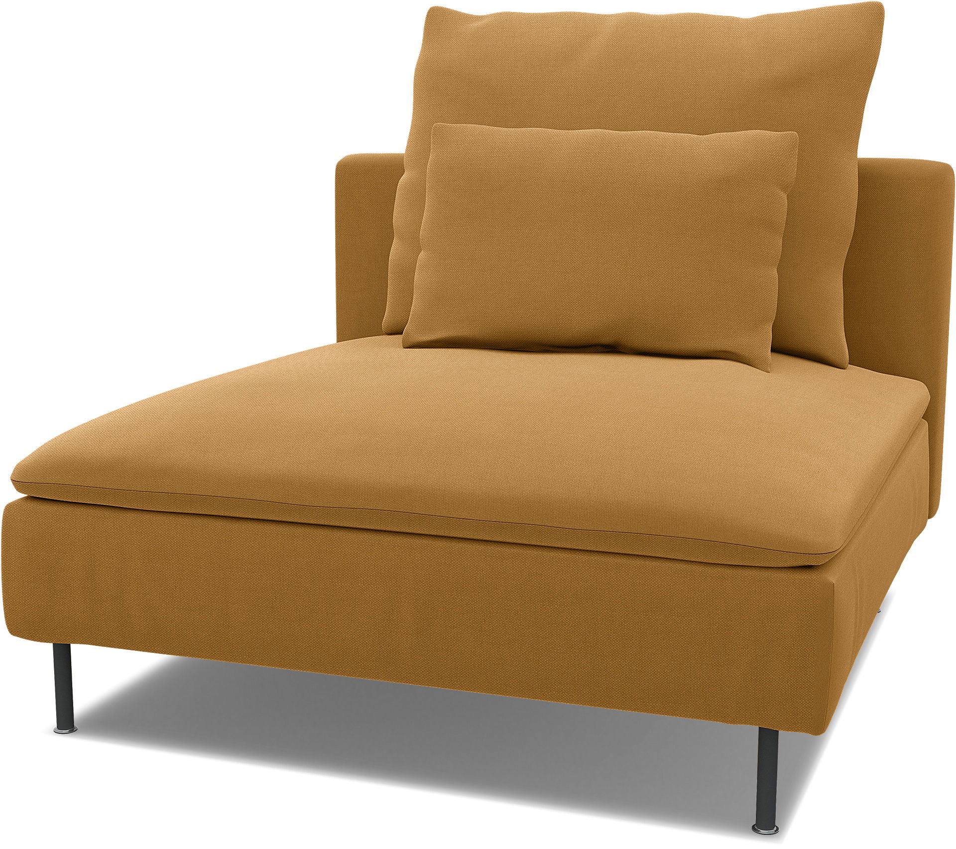 Spare back cushion cover for SÖDERHAMN 1 SEAT SECTION, Mustard, Linen - Bemz