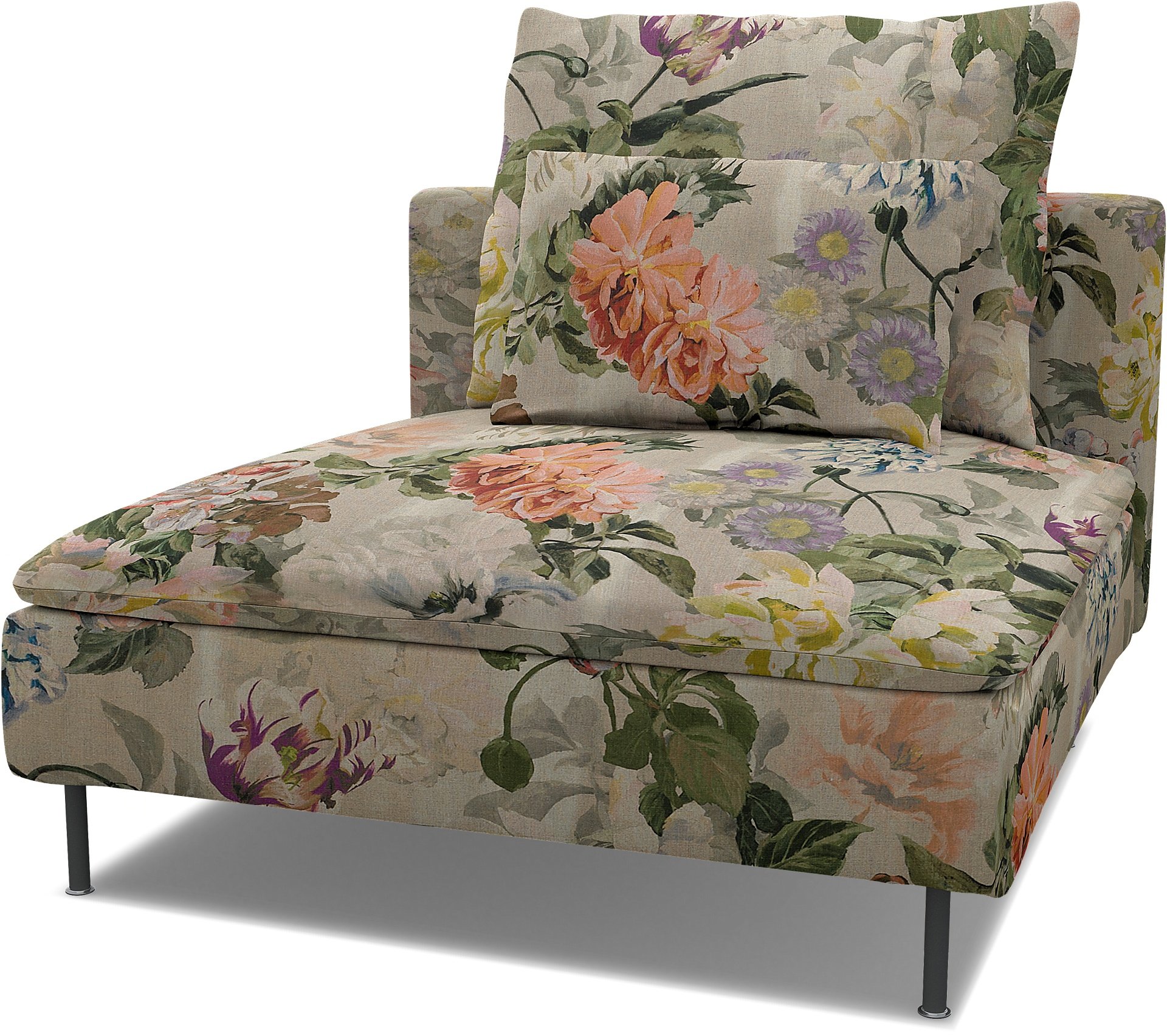 Spare seat cushion cover for SODERHAMN 1 SEAT SECTION , Delft Flower - Tuberose, Linen - Bemz
