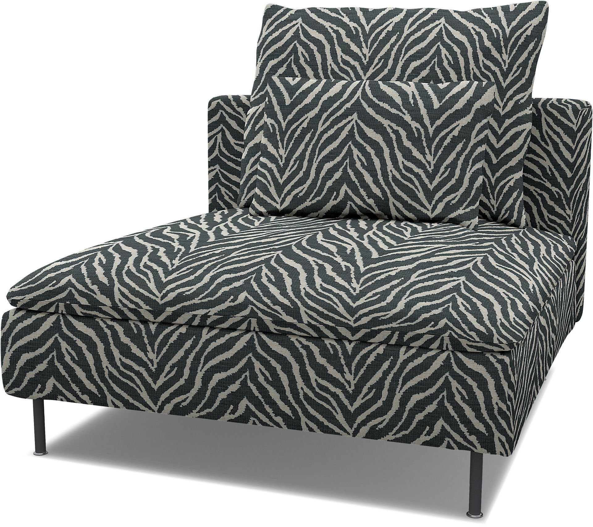 Extra överdragsdel för sittkudde till Söderhamn 1-sittssektion, Black/White, BEMZ NATURE'S PALETTE COLLECTION - Bemz