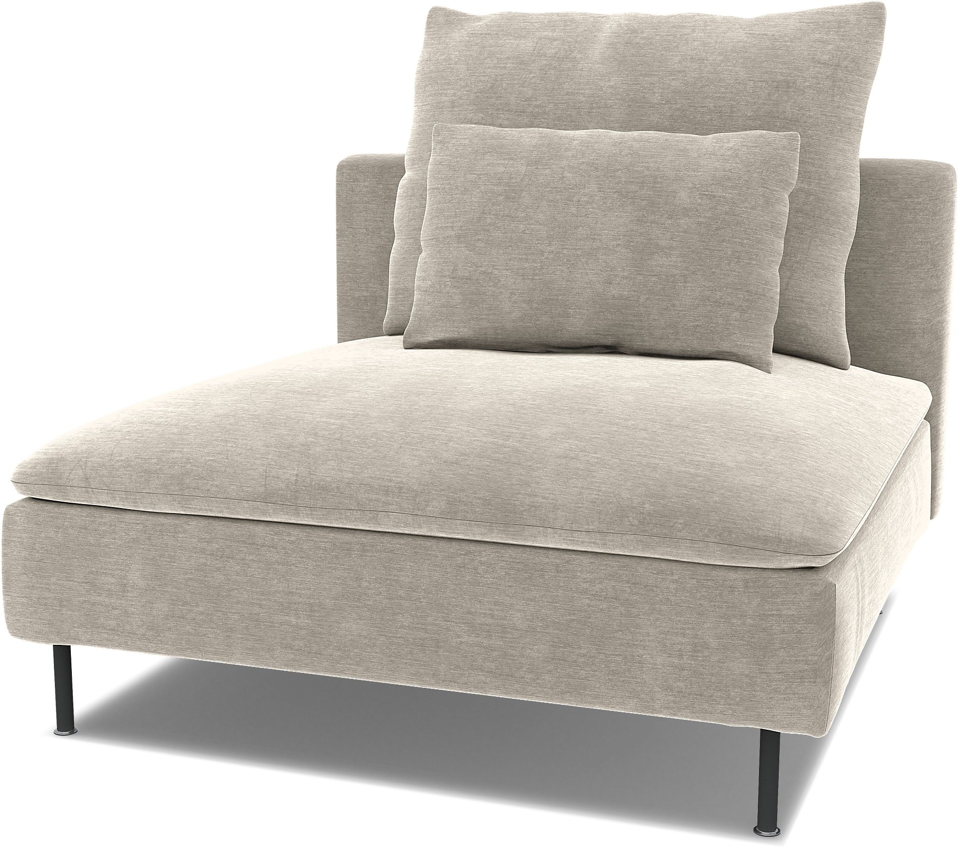 Spare seat cushion cover for SODERHAMN 1 SEAT SECTION , Natural White, Velvet - Bemz